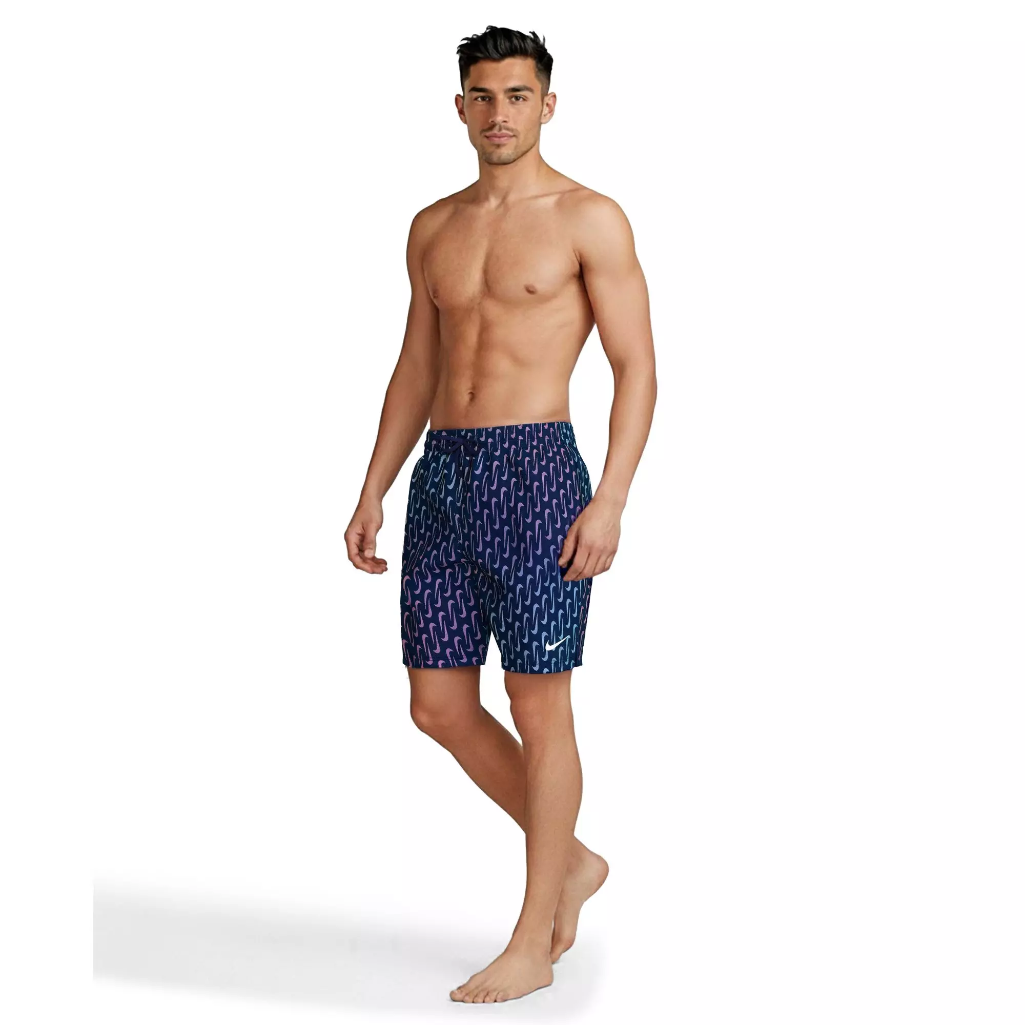 Nike Men's Swim 7" Brief-Lined Breaker Volley Swim Shorts - NAVY