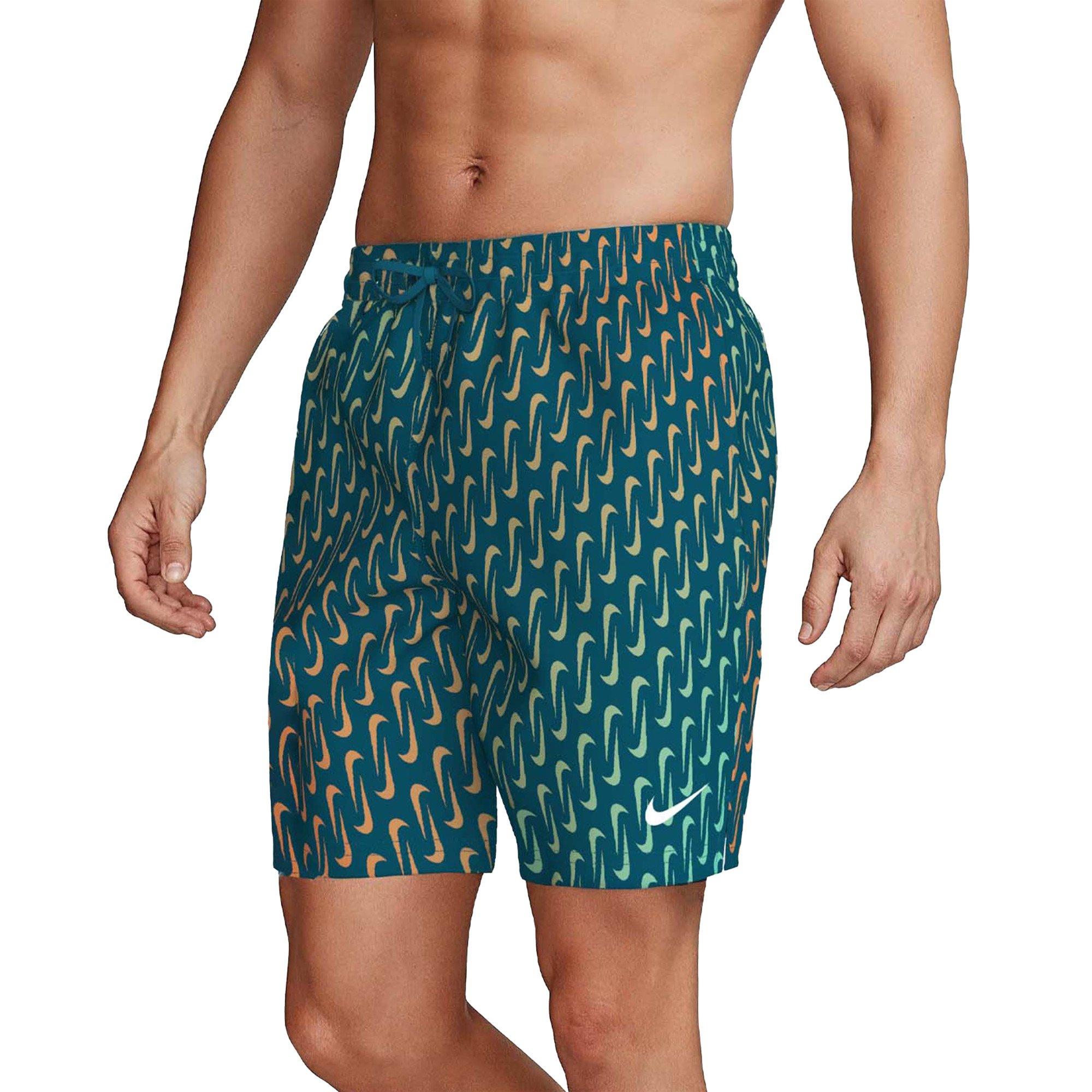 Nike Men's Swim 7" Brief-Lined Breaker Volley Swim Shorts - TEAL Thumbnail View 1