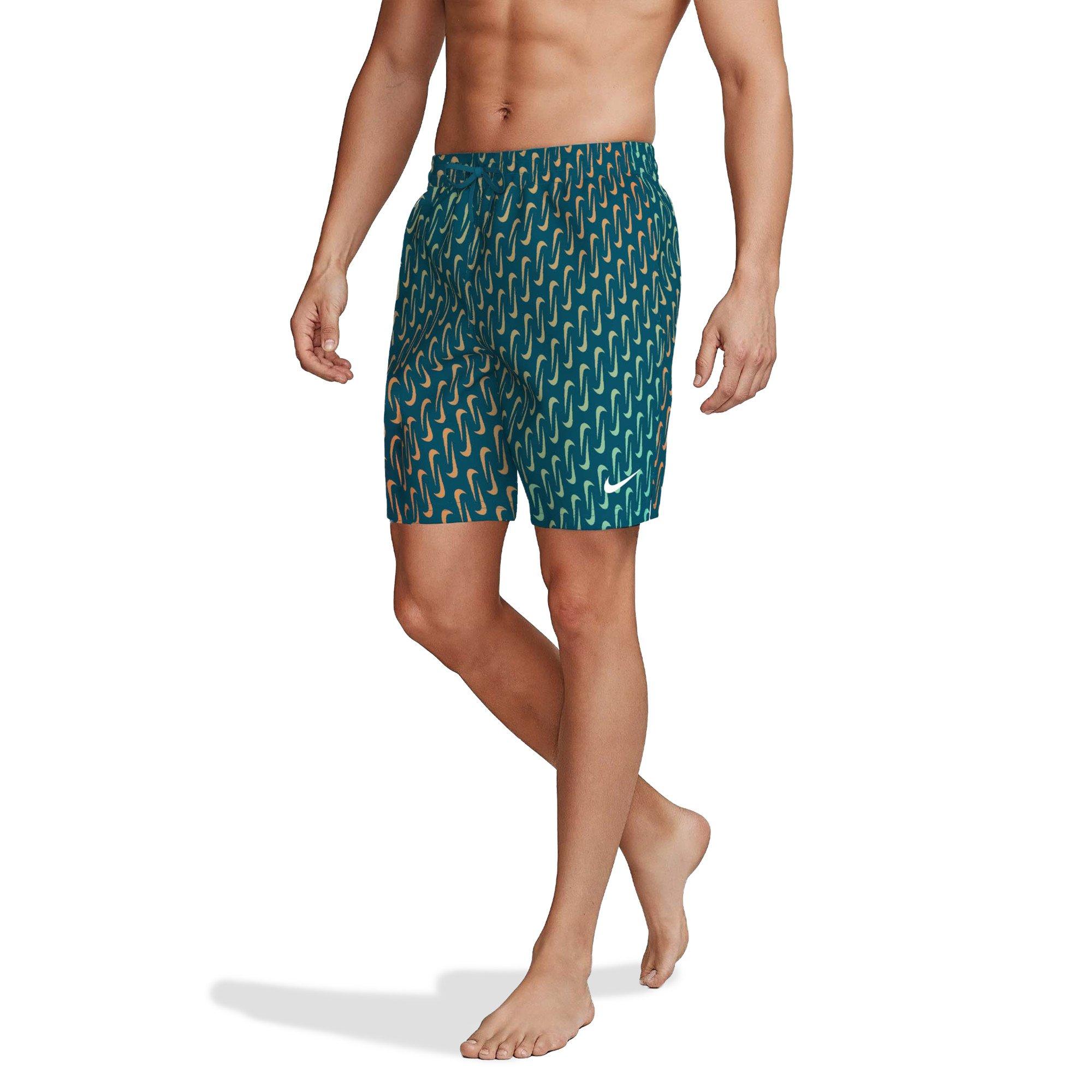 Nike Men's Swim 7" Brief-Lined Breaker Volley Swim Shorts - TEAL Thumbnail View 3