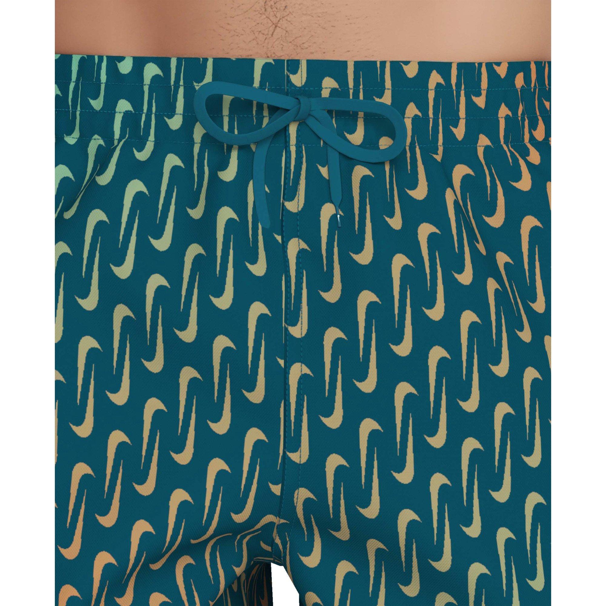 Nike Men's Swim 7" Brief-Lined Breaker Volley Swim Shorts - TEAL Thumbnail View 4