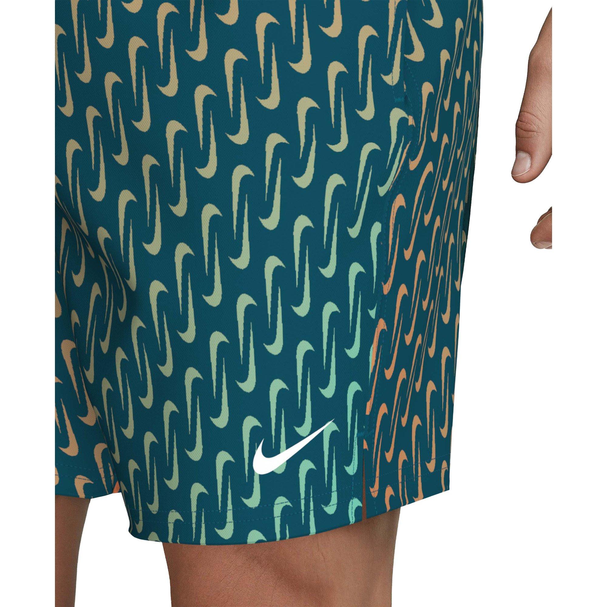 Nike Men's Swim 7" Brief-Lined Breaker Volley Swim Shorts - TEAL Thumbnail View 6