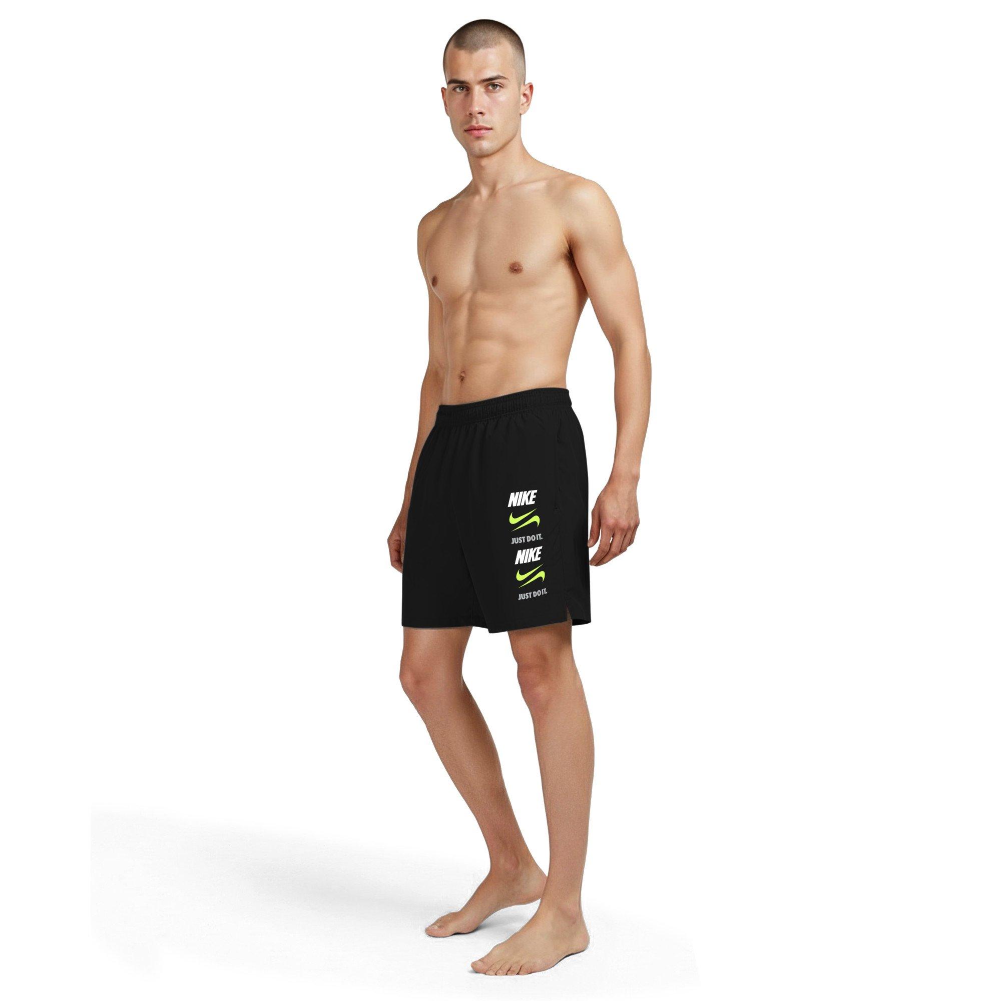 Nike Men's Swim 7" Breaker Brief-Lined Volley Swim Shorts - BLACK Thumbnail View 7