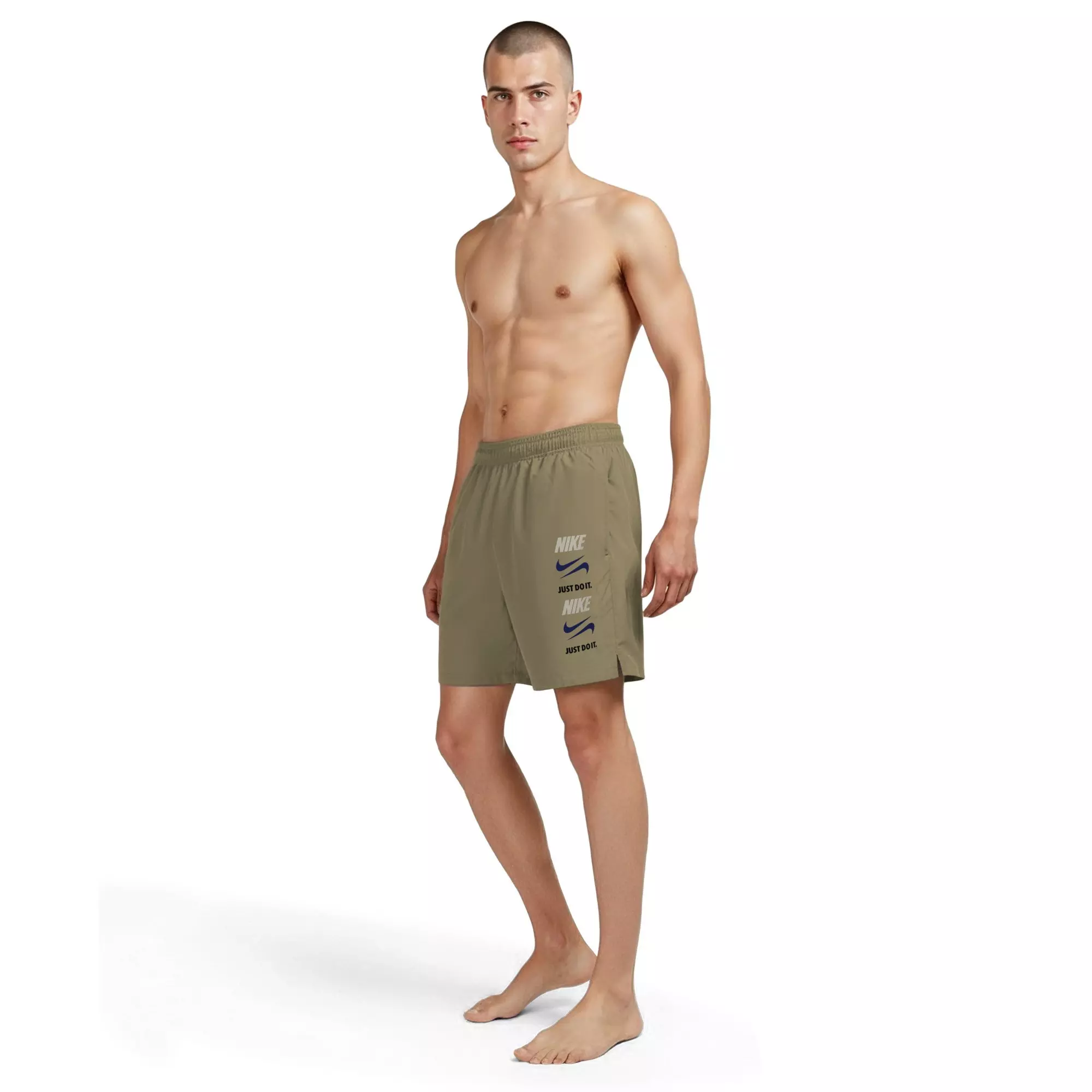Nike Men's Swim 7" Breaker Brief-Lined Volley Swim Shorts - BEIGE