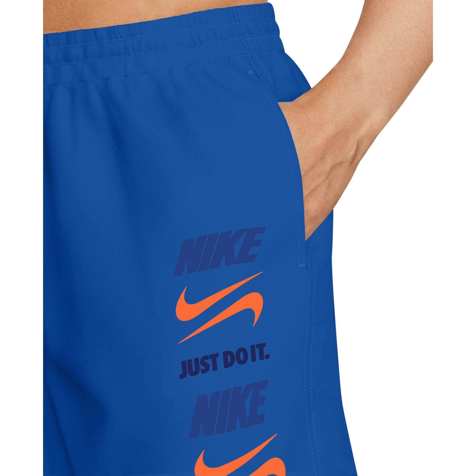 Nike Men's Swim 7" Breaker Brief-Lined Volley Swim Shorts - BLUE Thumbnail View 4