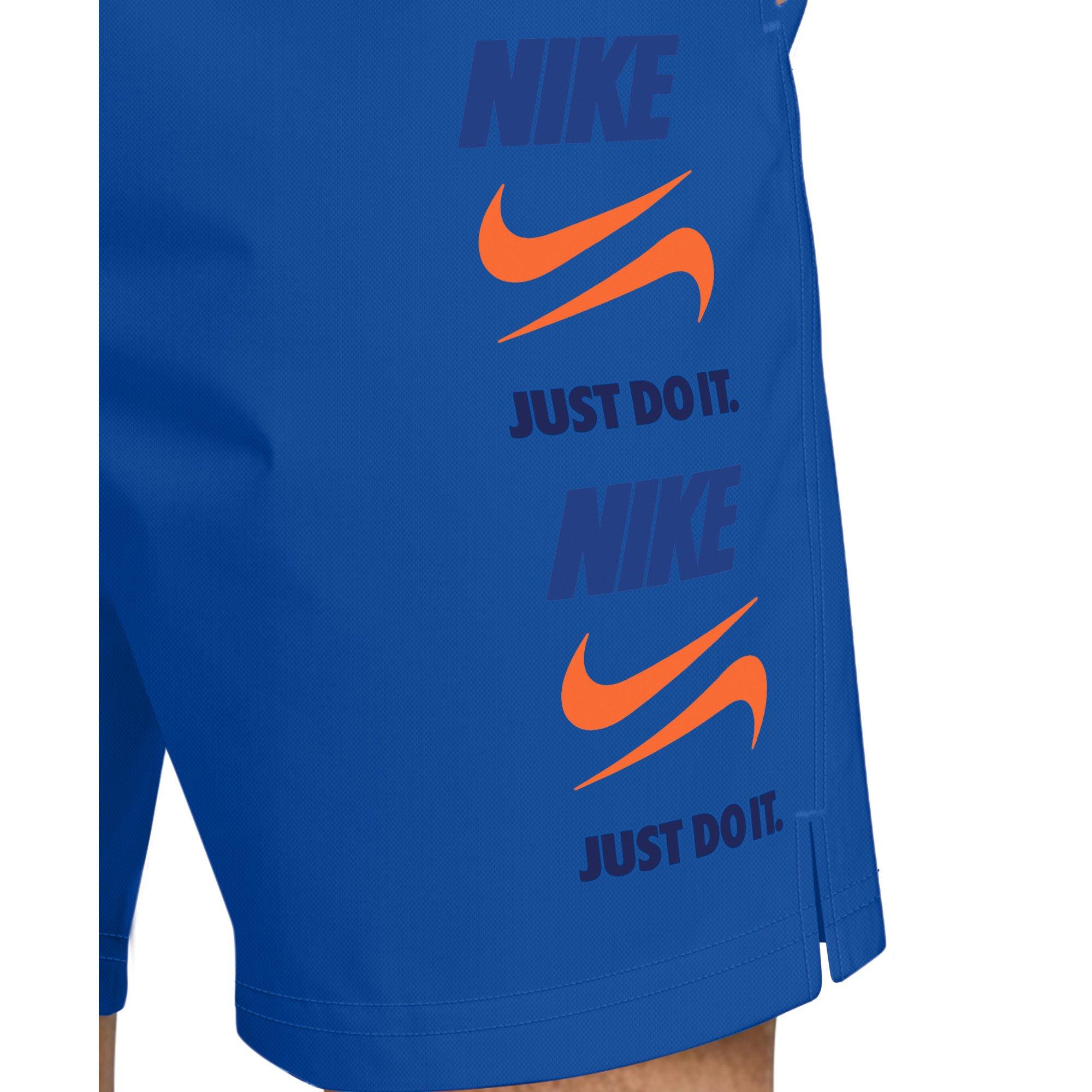 Nike Men's Swim 7" Breaker Brief-Lined Volley Swim Shorts - BLUE Thumbnail View 5