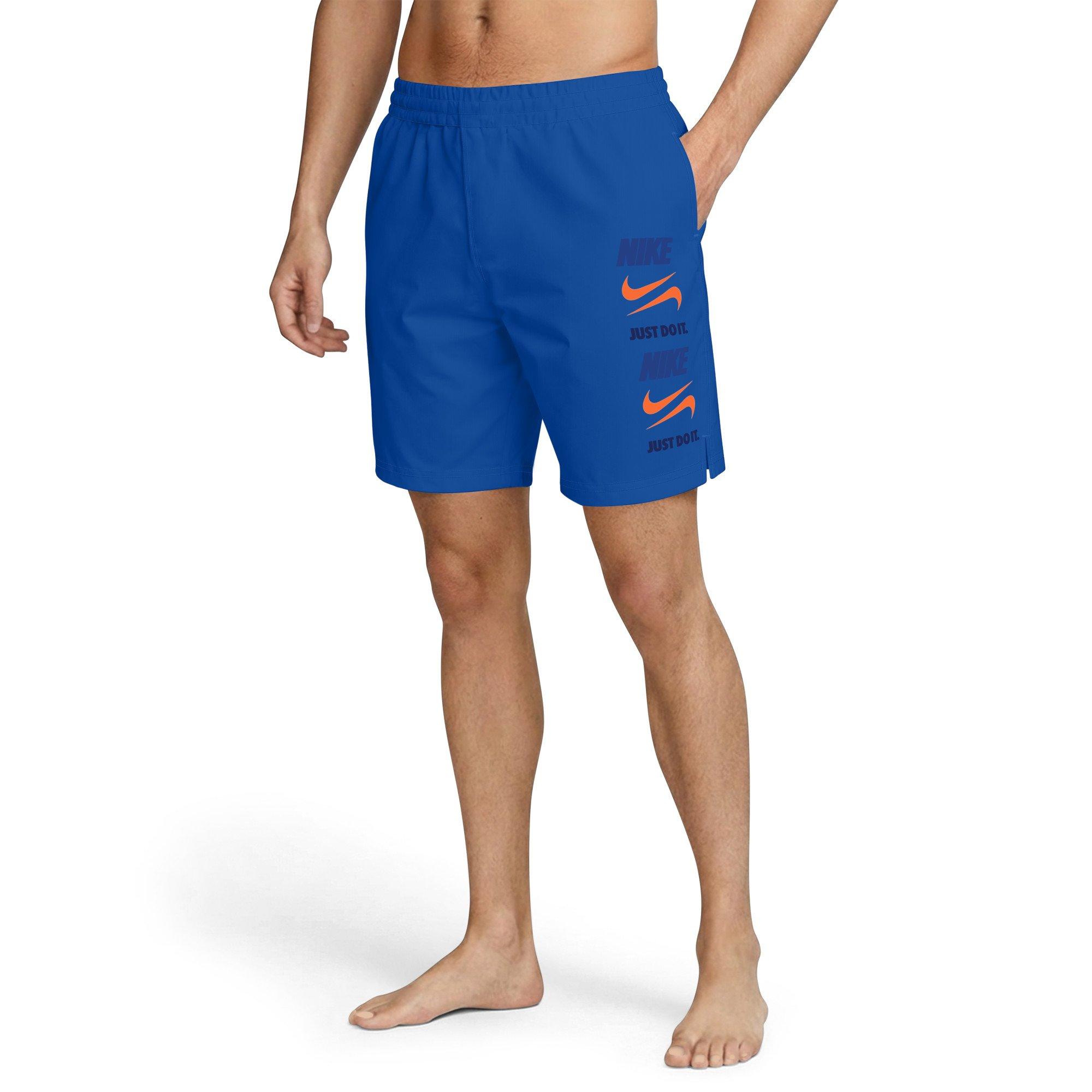 Nike Men's Swim 7" Breaker Brief-Lined Volley Swim Shorts - BLUE Thumbnail View 6