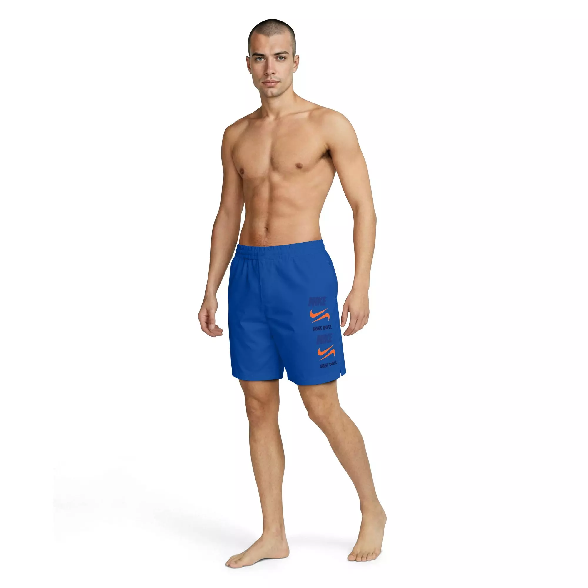 Nike Men's Swim 7" Breaker Brief-Lined Volley Swim Shorts - BLUE