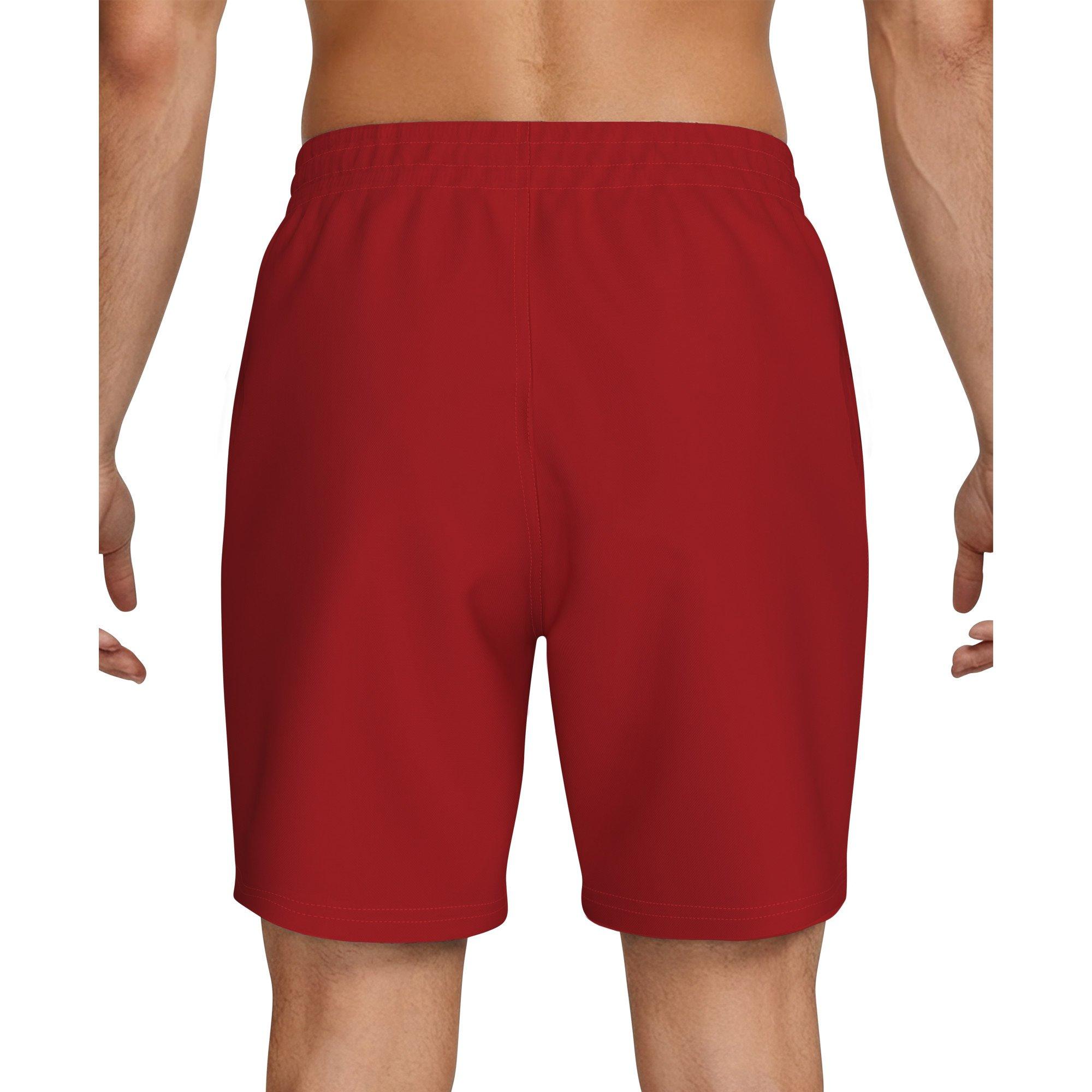Nike Men's Swim 7" Breaker Brief-Lined Volley Swim Shorts - RED Thumbnail View 2