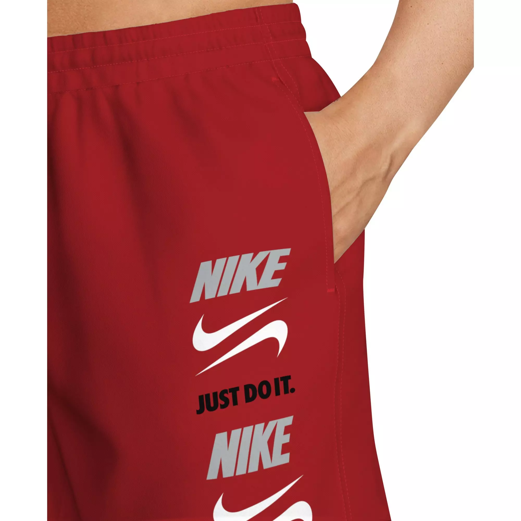Nike Men's Swim 7" Breaker Brief-Lined Volley Swim Shorts - RED