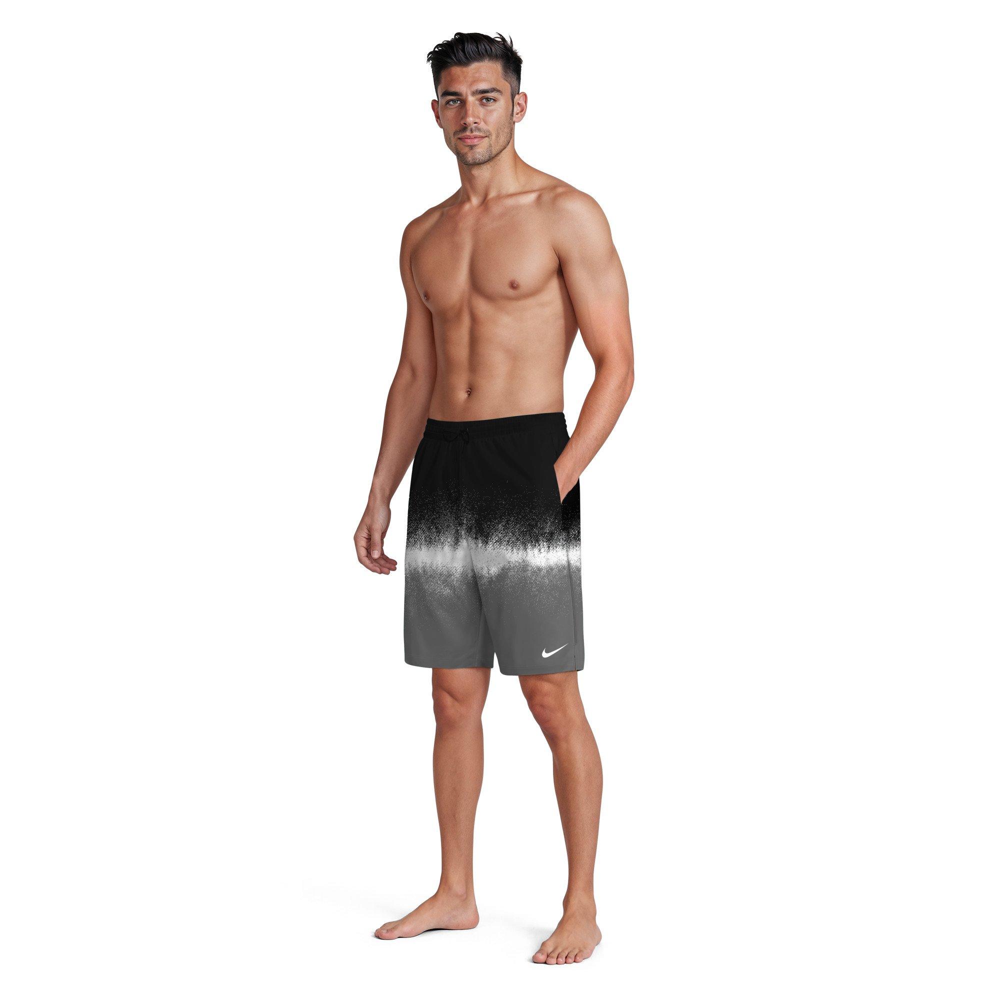 Nike Men's Swim Breaker Brief-Lined 9" Volley Swim Shorts - BLACK Thumbnail View 7