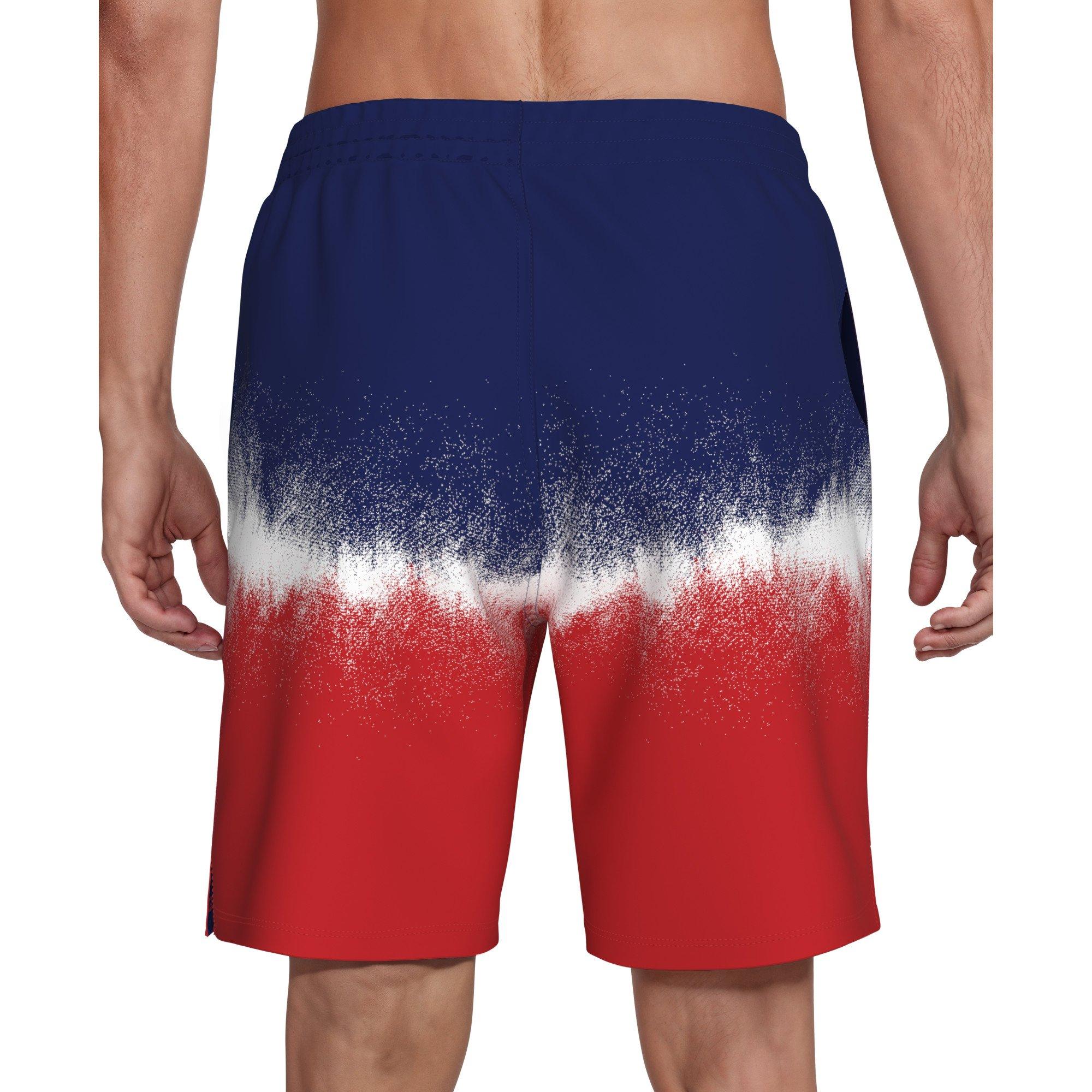 Nike Men's Swim Breaker Brief-Lined 9" Volley Swim Shorts - BLUE/RED Thumbnail View 2