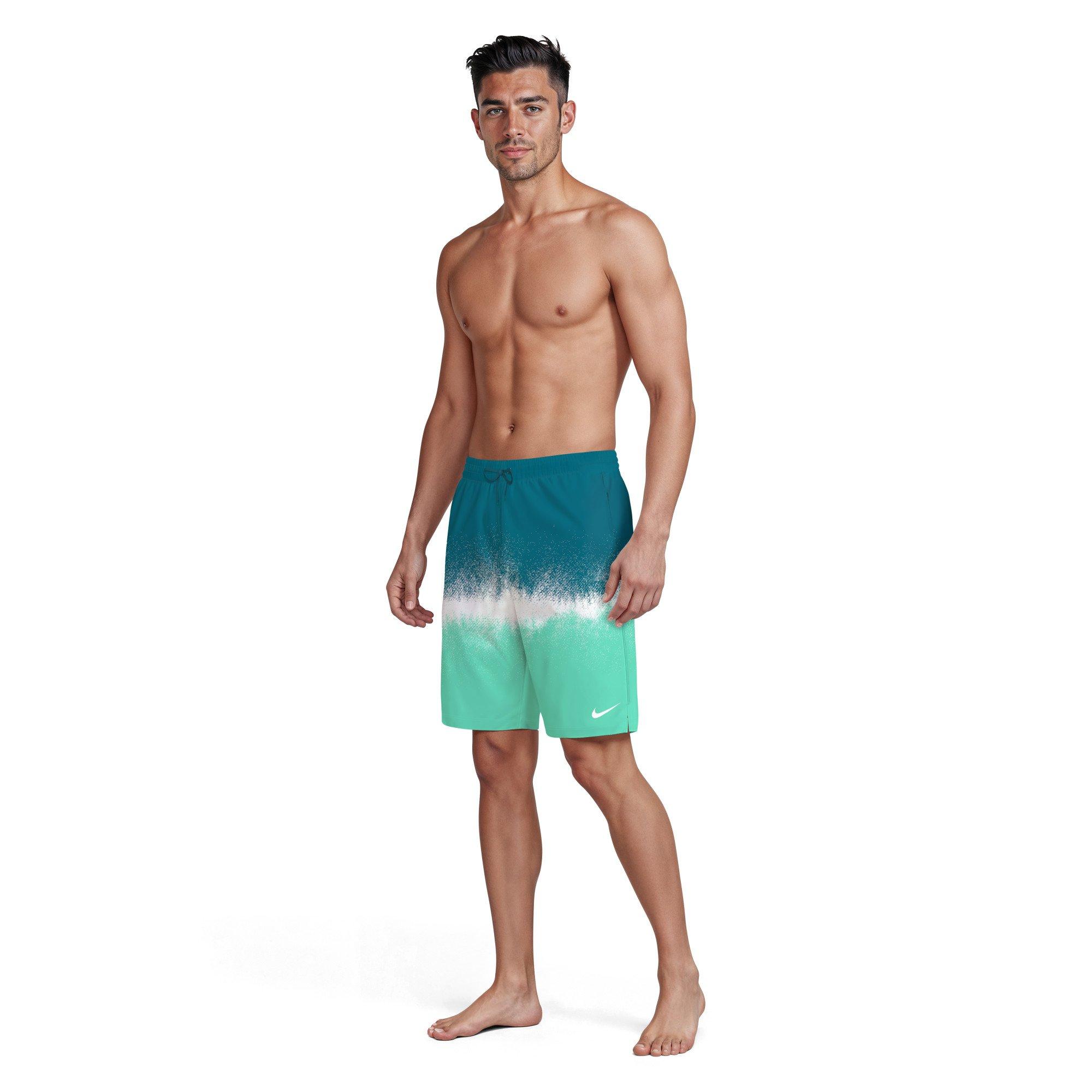 Nike Men's Swim Breaker Brief-Lined 9" Volley Swim Shorts - TURQUOISE Thumbnail View 7