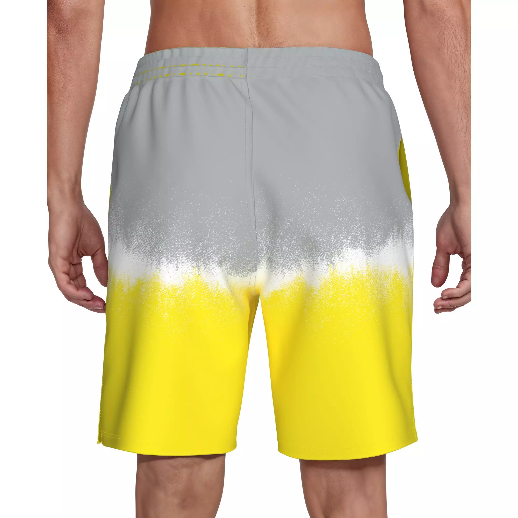 Nike Men's Swim Breaker Brief-Lined 9" Volley Swim Shorts - GREY/YELLOW