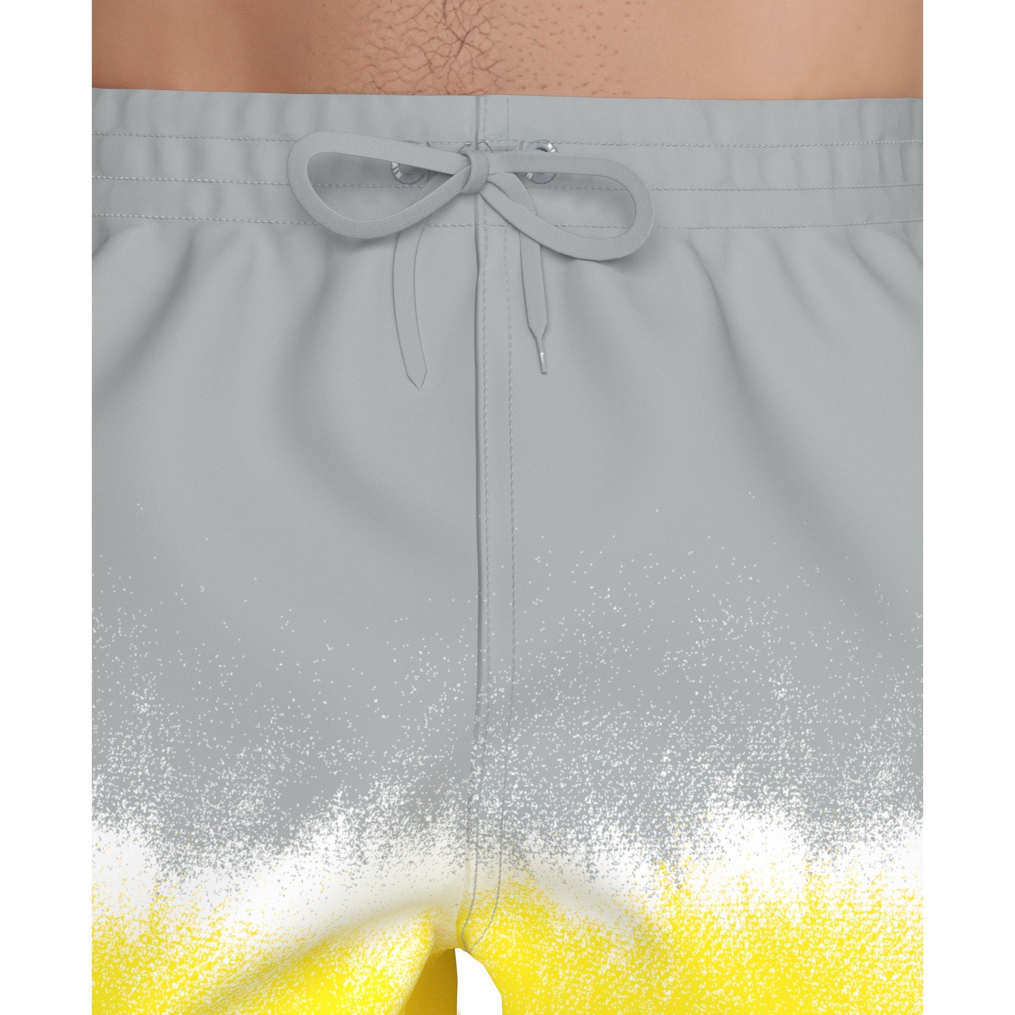 Nike Men's Swim Breaker Brief-Lined 9" Volley Swim Shorts - GREY/YELLOW Thumbnail View 3
