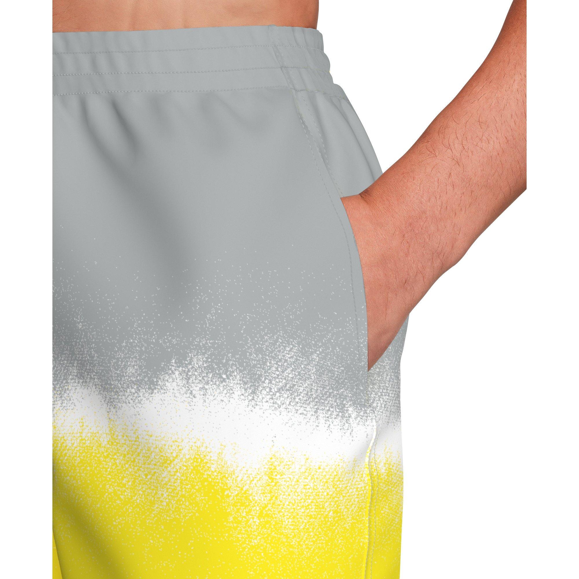 Nike Men's Swim Breaker Brief-Lined 9" Volley Swim Shorts - GREY/YELLOW Thumbnail View 4