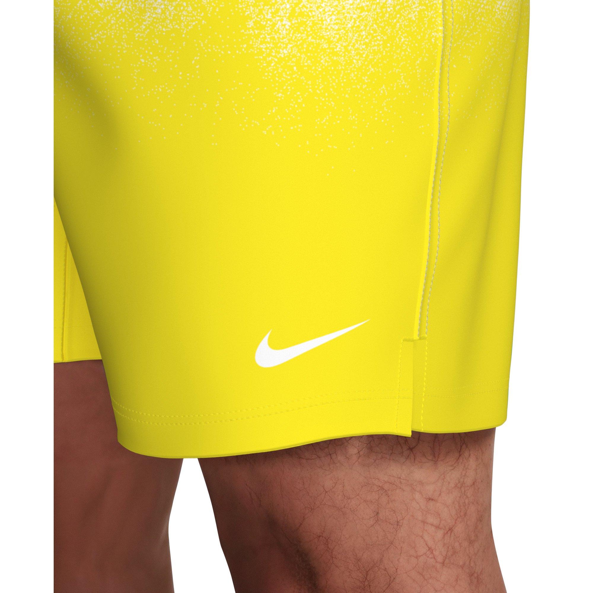 Nike Men's Swim Breaker Brief-Lined 9" Volley Swim Shorts - GREY/YELLOW Thumbnail View 5
