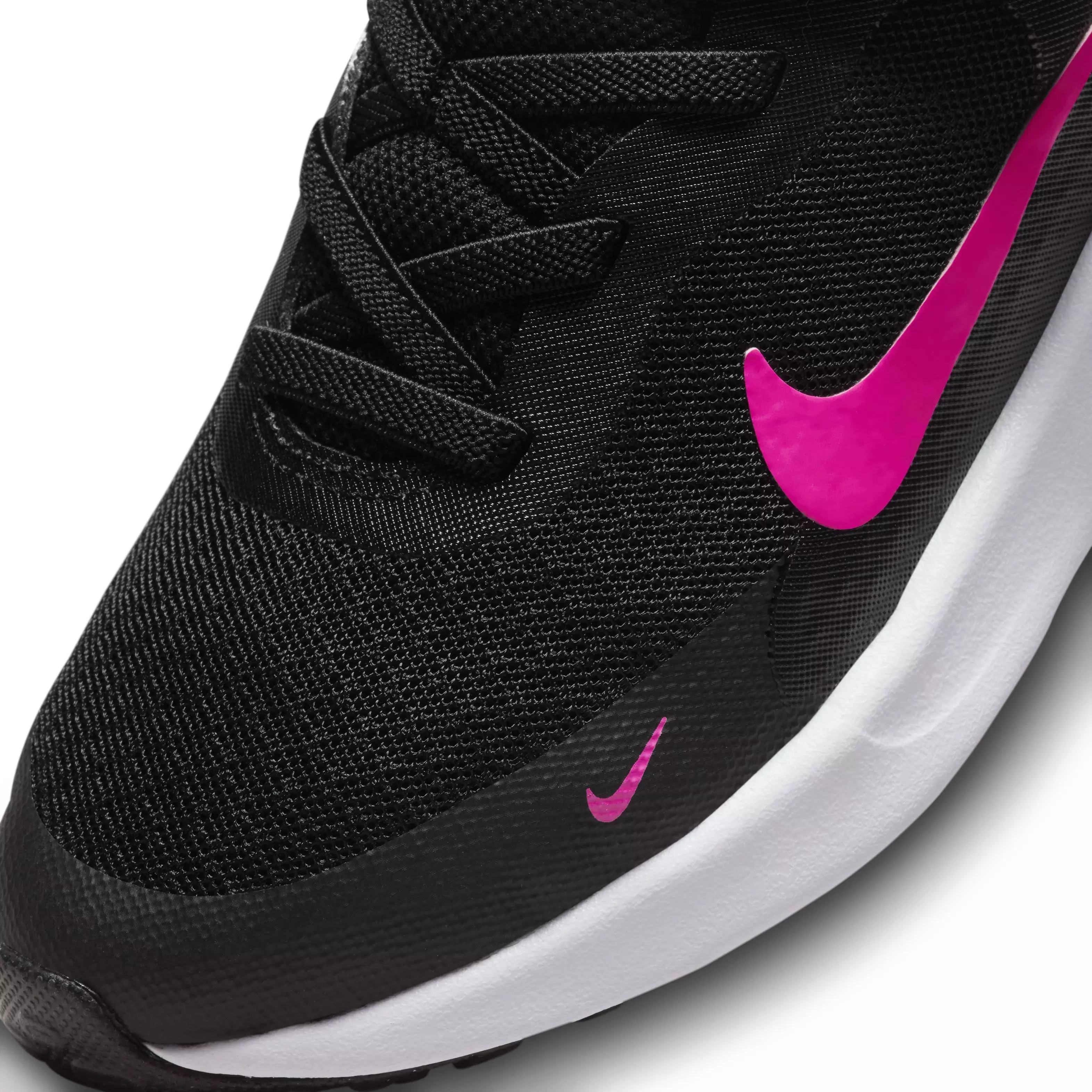 Nike Revolution 7 "Black/White/Hyper Pink" Preschool Girls' Running Shoe - BLACK/WHITE/PINK