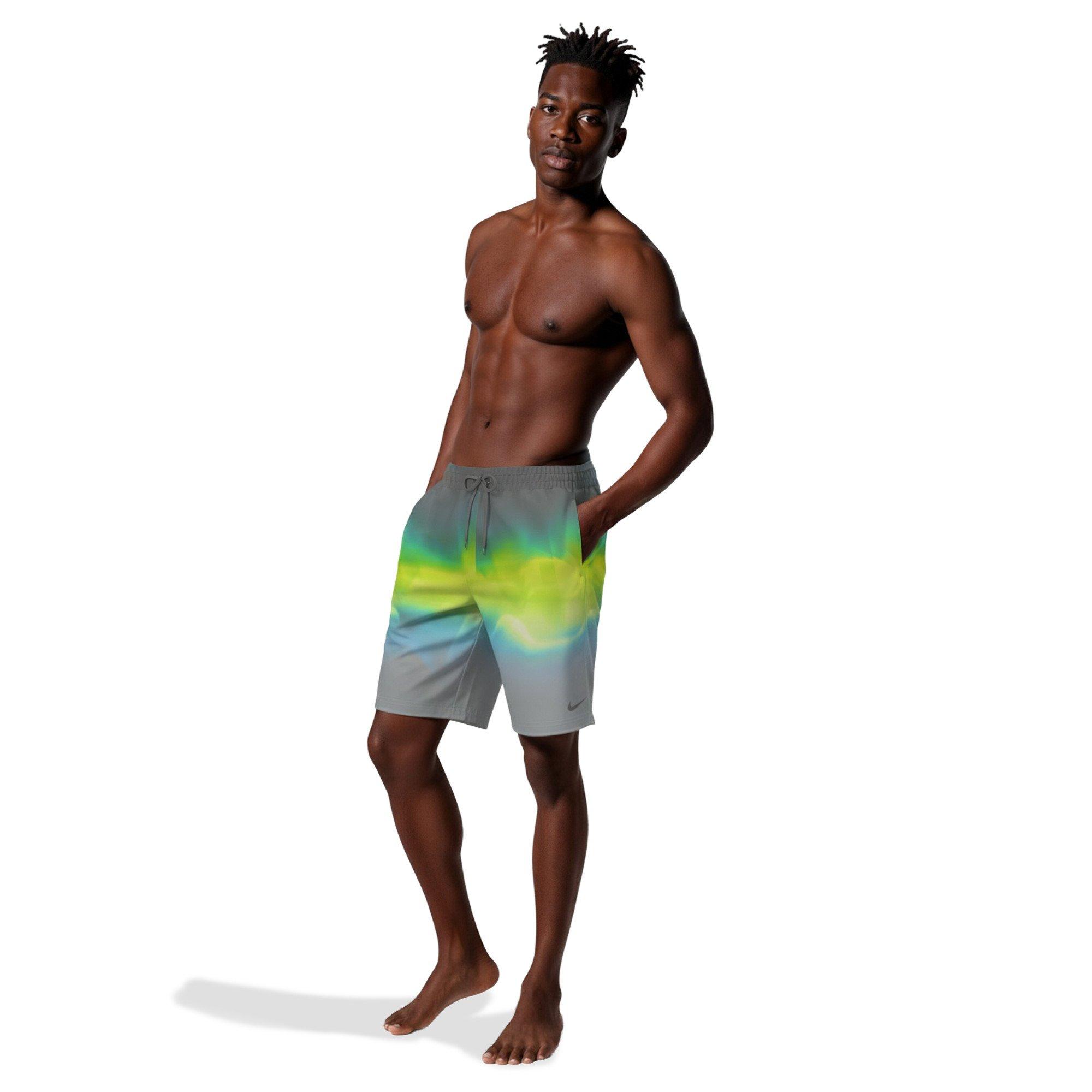 Nike Men's Swim Breaker 9" Brief-Lined Volley Swim Shorts - GREY Thumbnail View 7