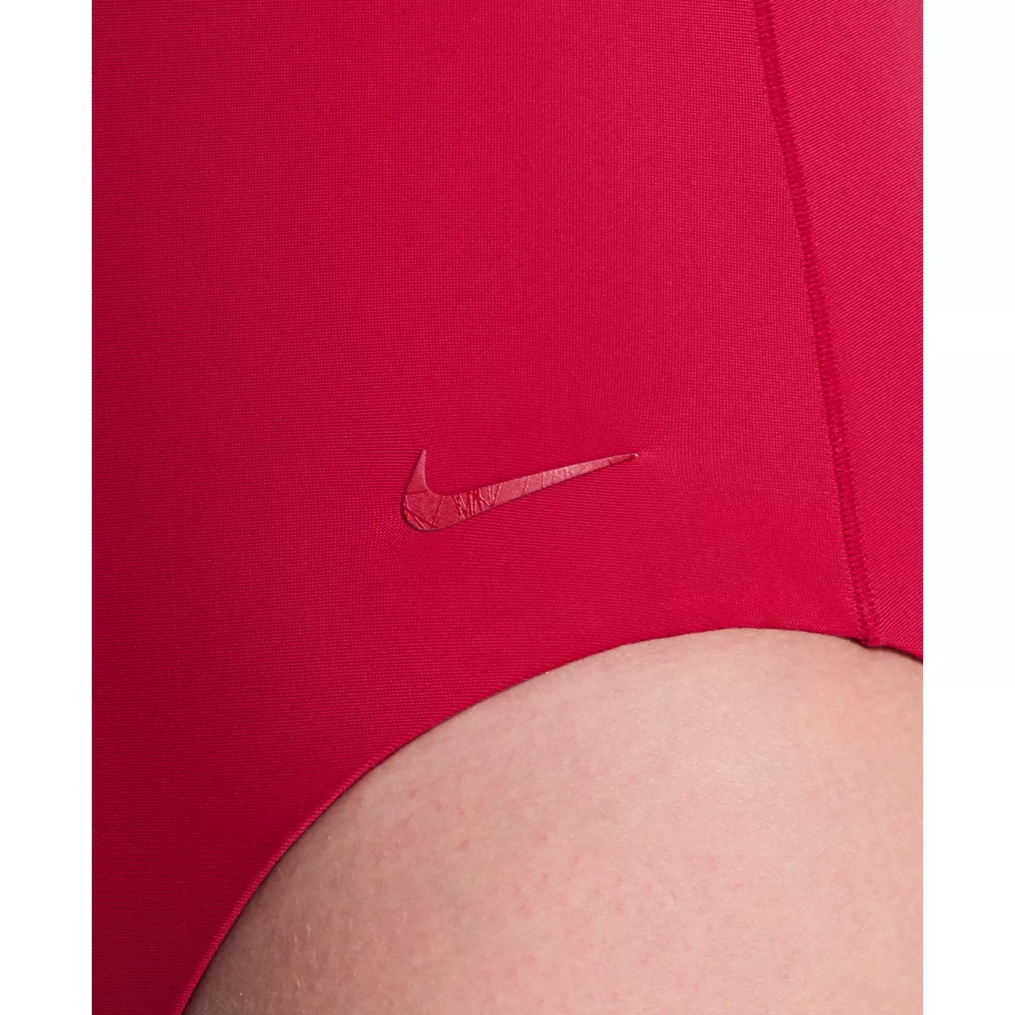 Nike Women's Swim Hydralock Luxe Women's V-Neck One Piece Swimsuit - RED