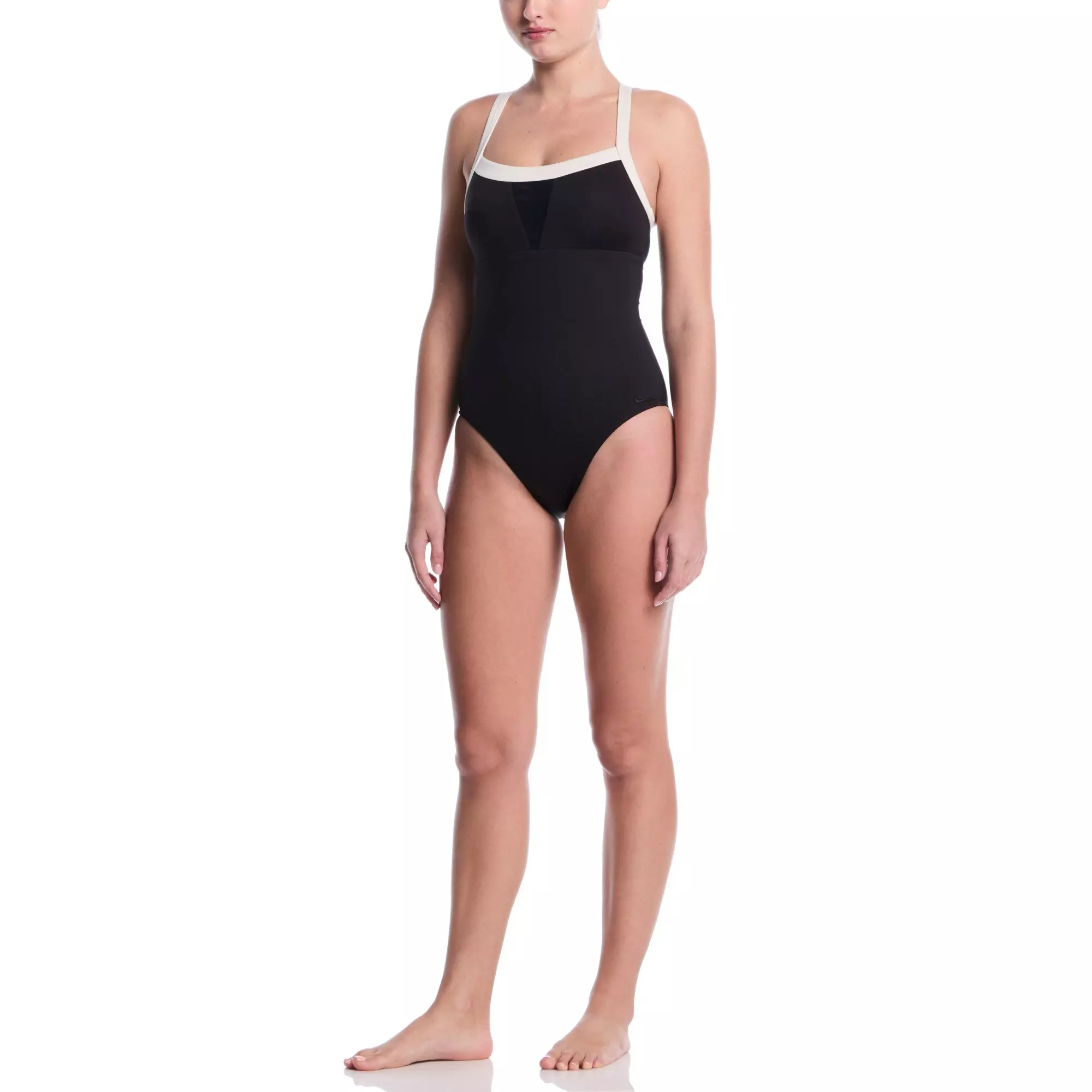 Nike Women's Swim V-Back One Piece Swimsuit - BLACK
