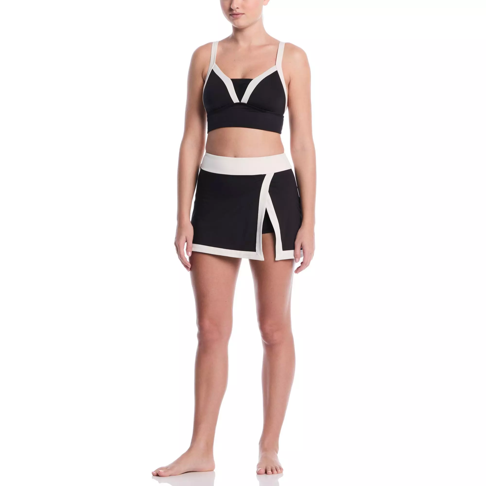 Nike Women's Swim Color Block Swim Skirt - BLACK