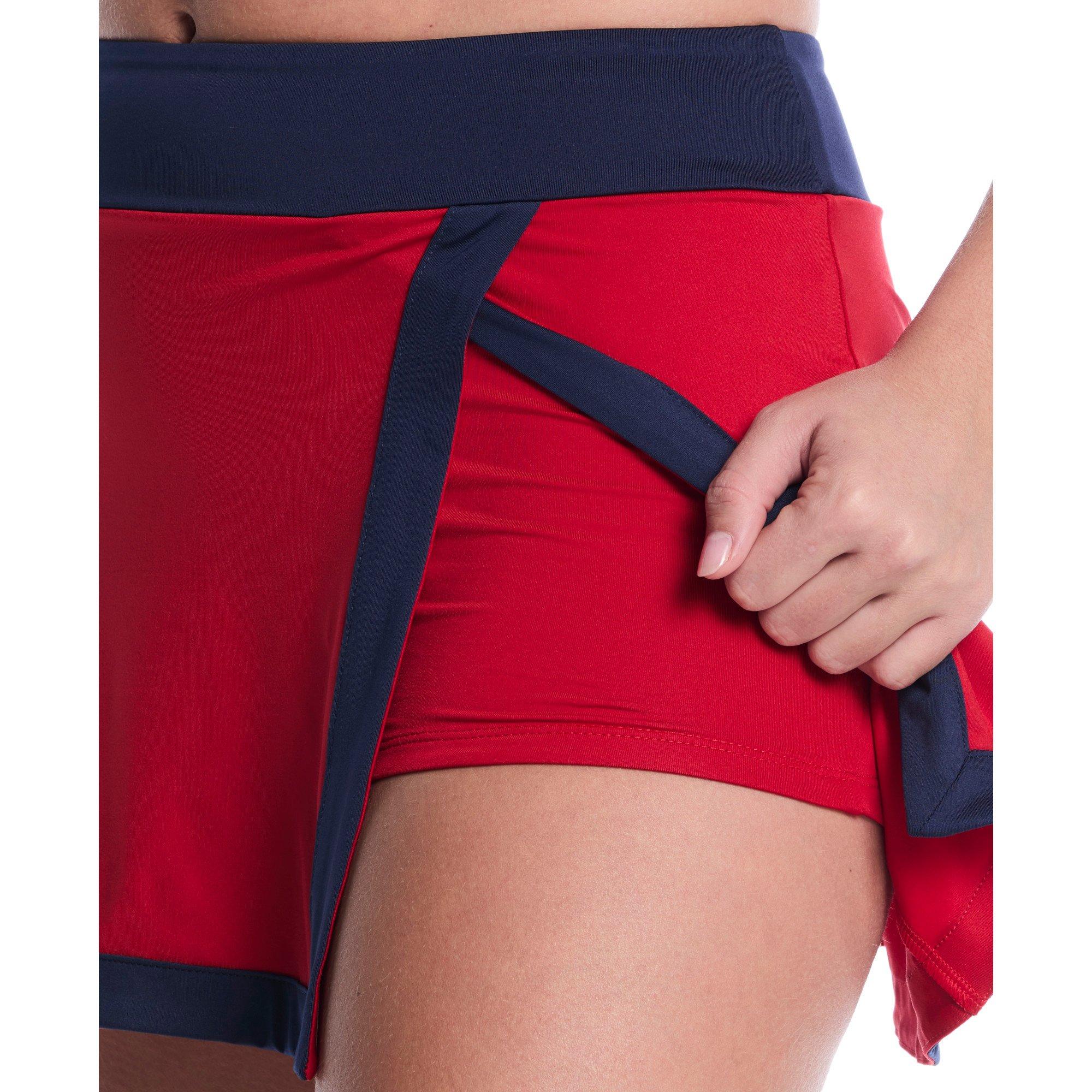 Nike Women's Swim Color Block Swim Skirt - RED Thumbnail View 4