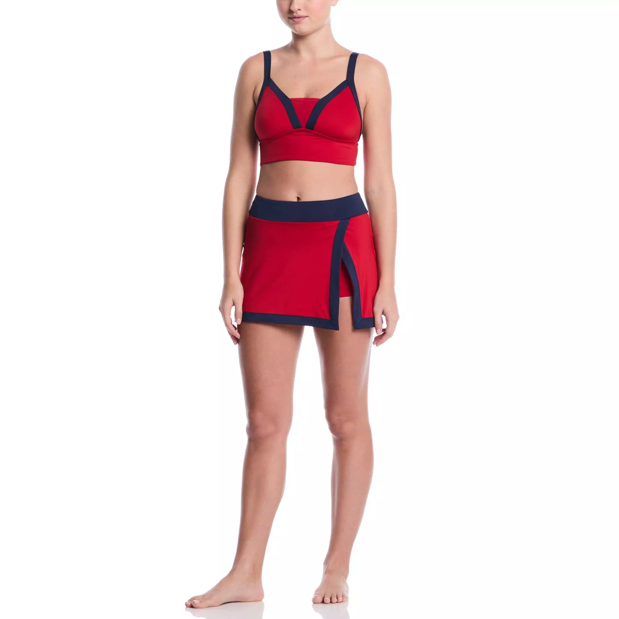 Nike Women's Swim Color Block Swim Skirt - RED