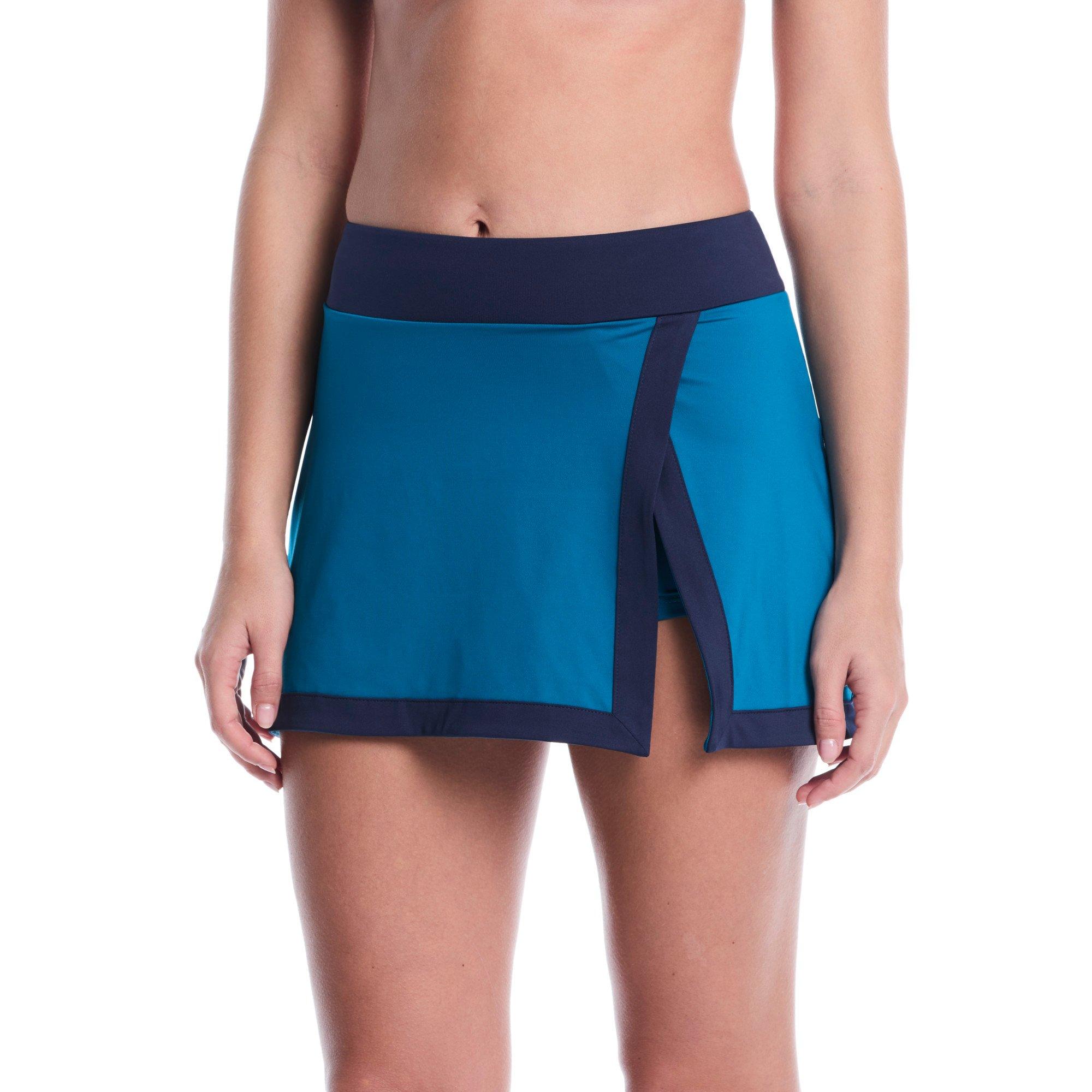 Nike Women's Swim Color Block Swim Skirt - BLUE Thumbnail View 1
