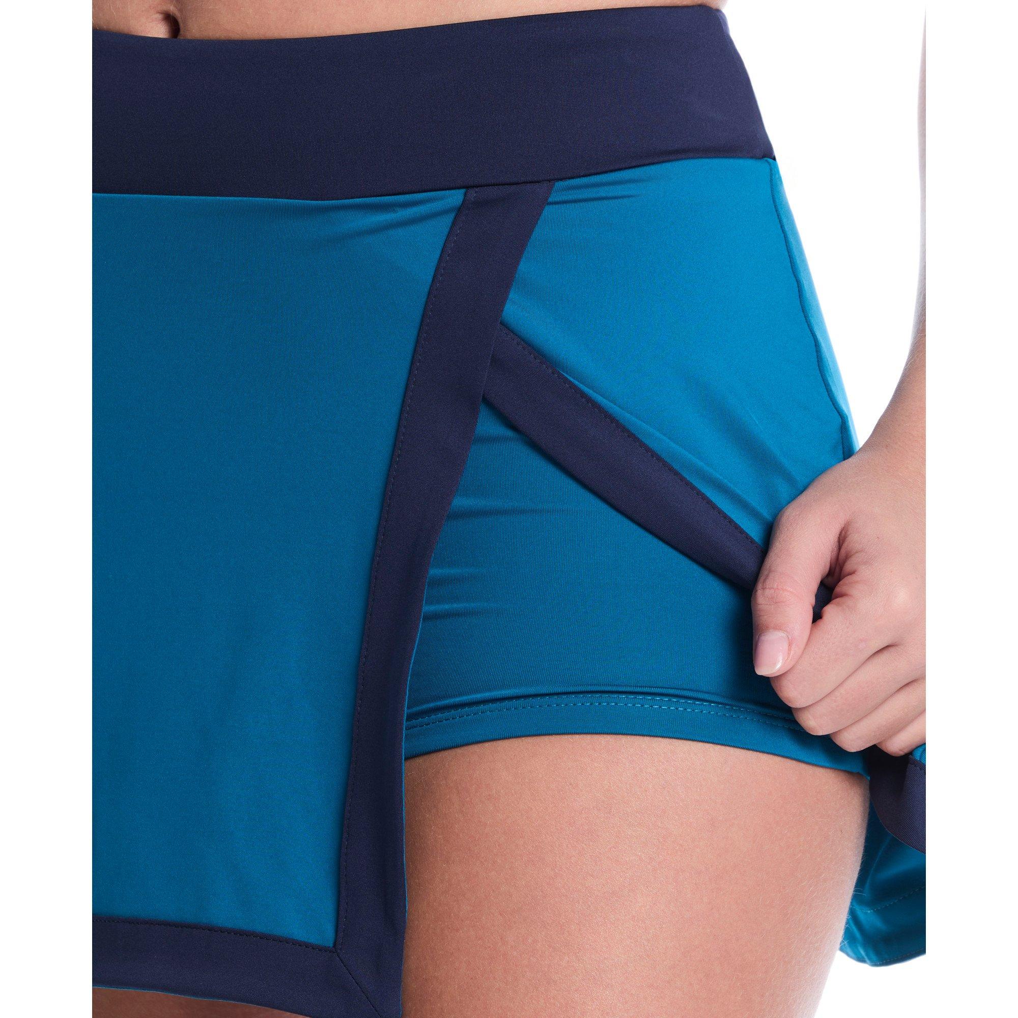 Nike Women's Swim Color Block Swim Skirt - BLUE Thumbnail View 4