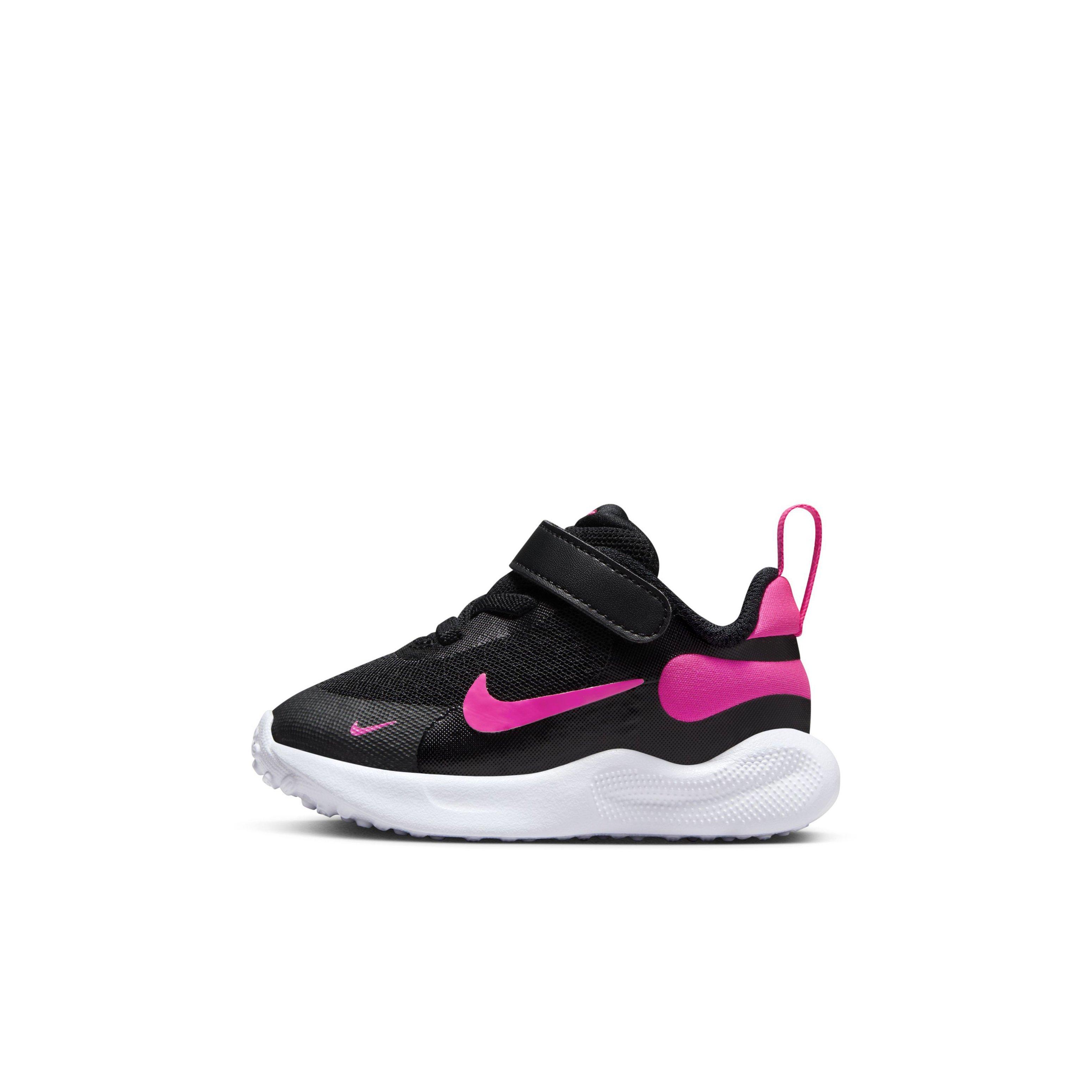 Nike Revolution 7 Infant Girls' "Black/White/Hyper Pink" Running Shoe