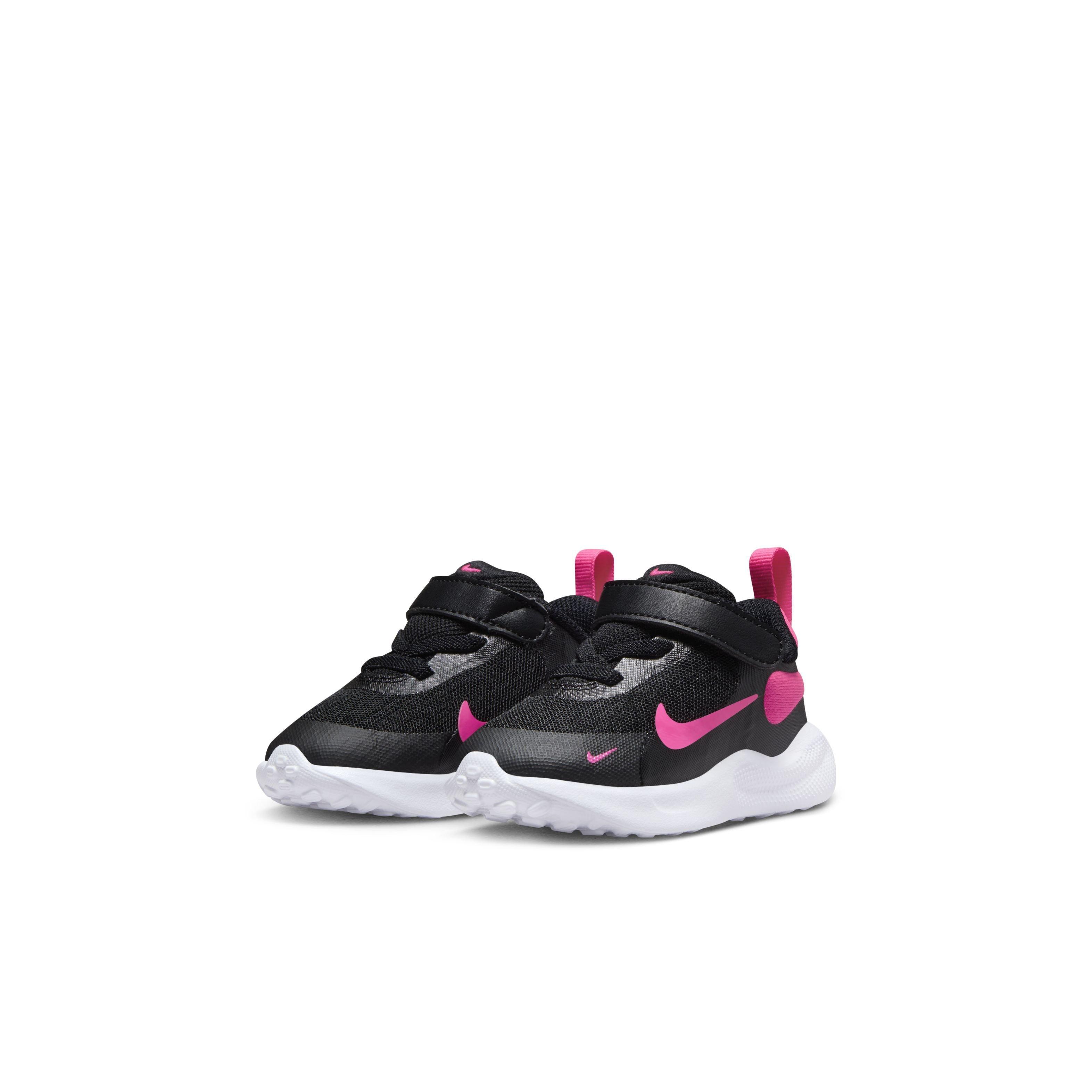 Nike Revolution 7 Infant Girls' "Black/White/Hyper Pink" Running Shoe