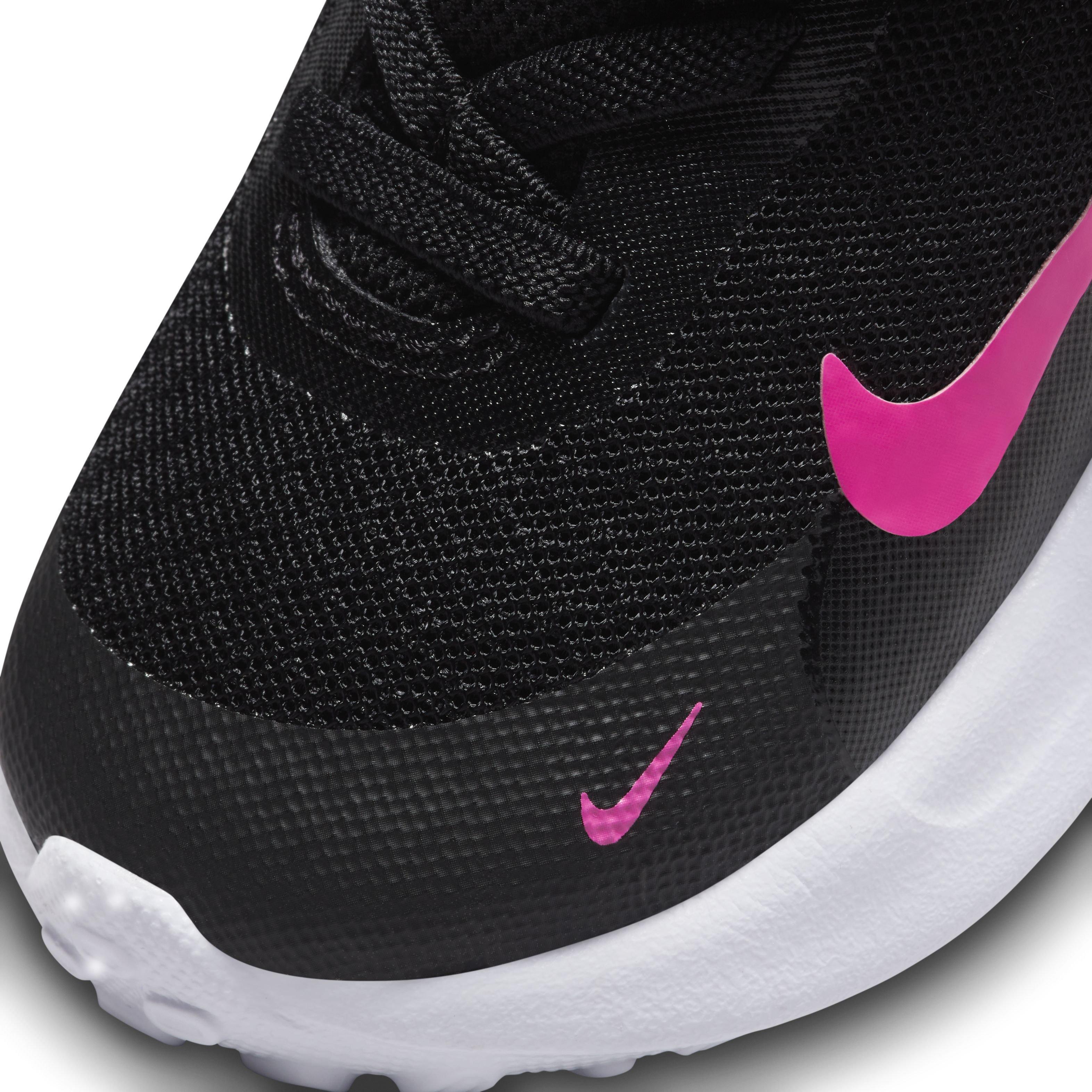 Nike Revolution 7 Infant Girls' "Black/White/Hyper Pink" Running Shoe