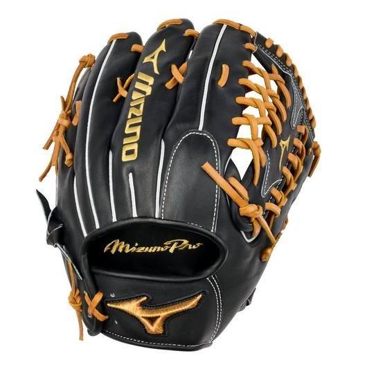 Mizuno GMP-7100D Pro 12.75" Premium Outfielder Baseball Glove RHT - BLACK Thumbnail View 1