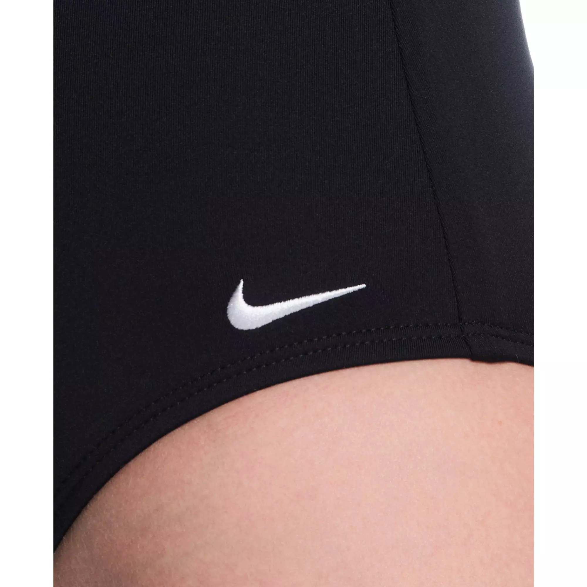 Nike Women's Swim Mesh V-Back One Piece Swimsuit - BLACK