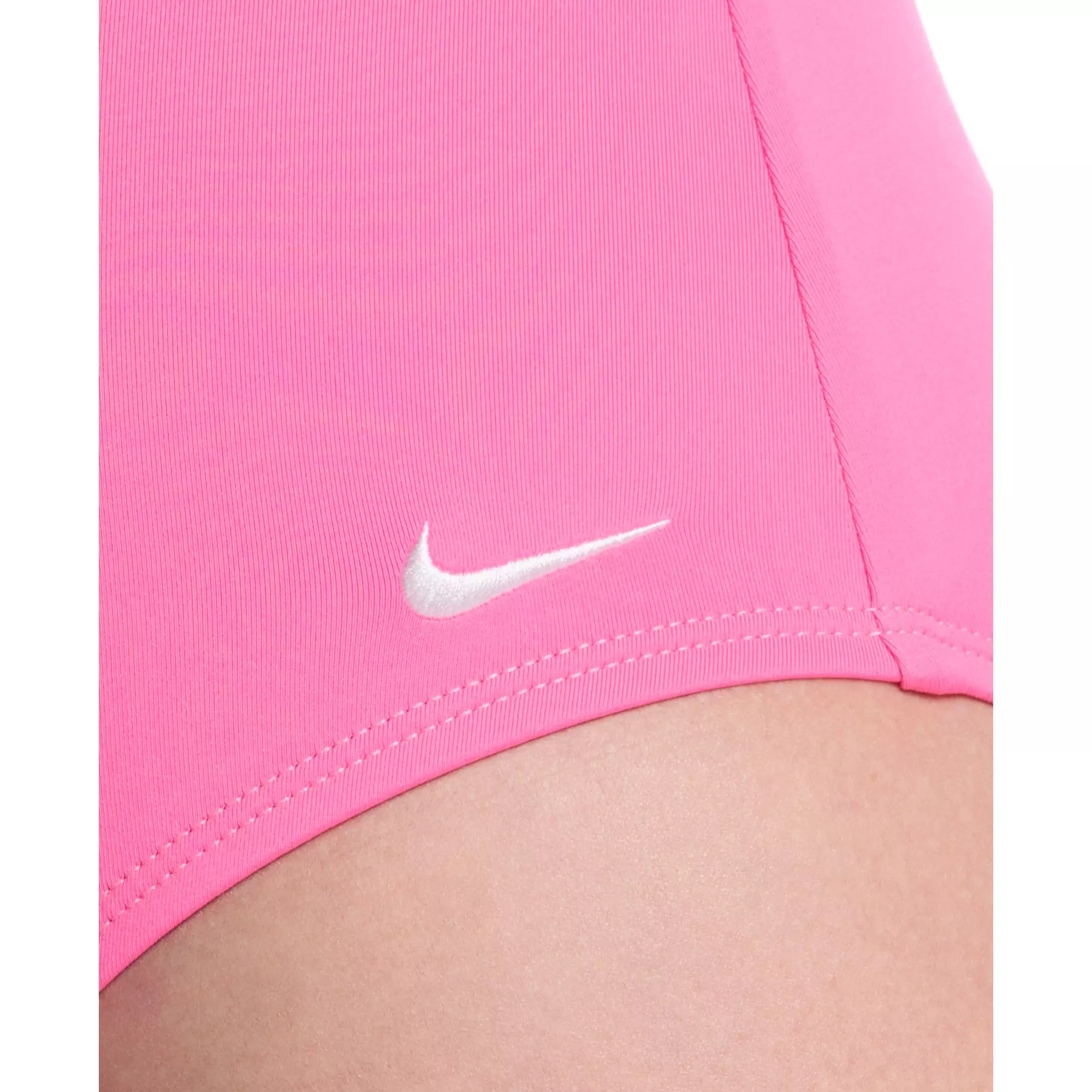 Nike Women's Swim Mesh V-Back One Piece Swimsuit - PINK