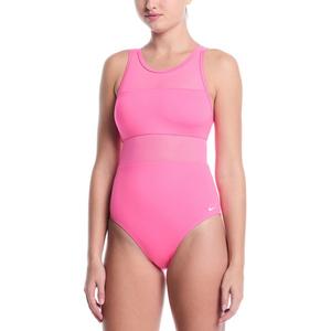 Nike Women's Swim Mesh V-Back One Piece Swimsuit