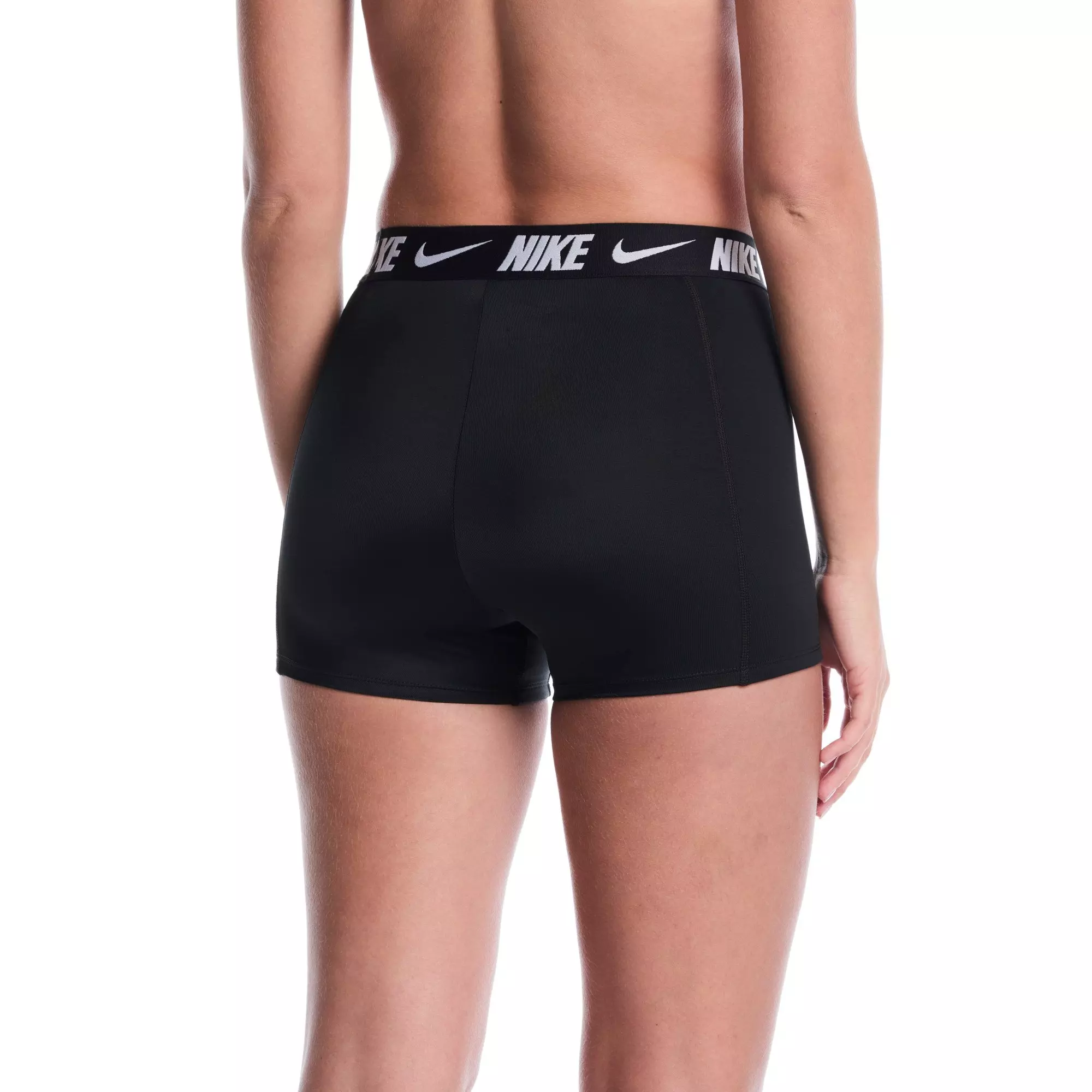 Nike Women's Swim Logo Tape Kickshort - BLACK