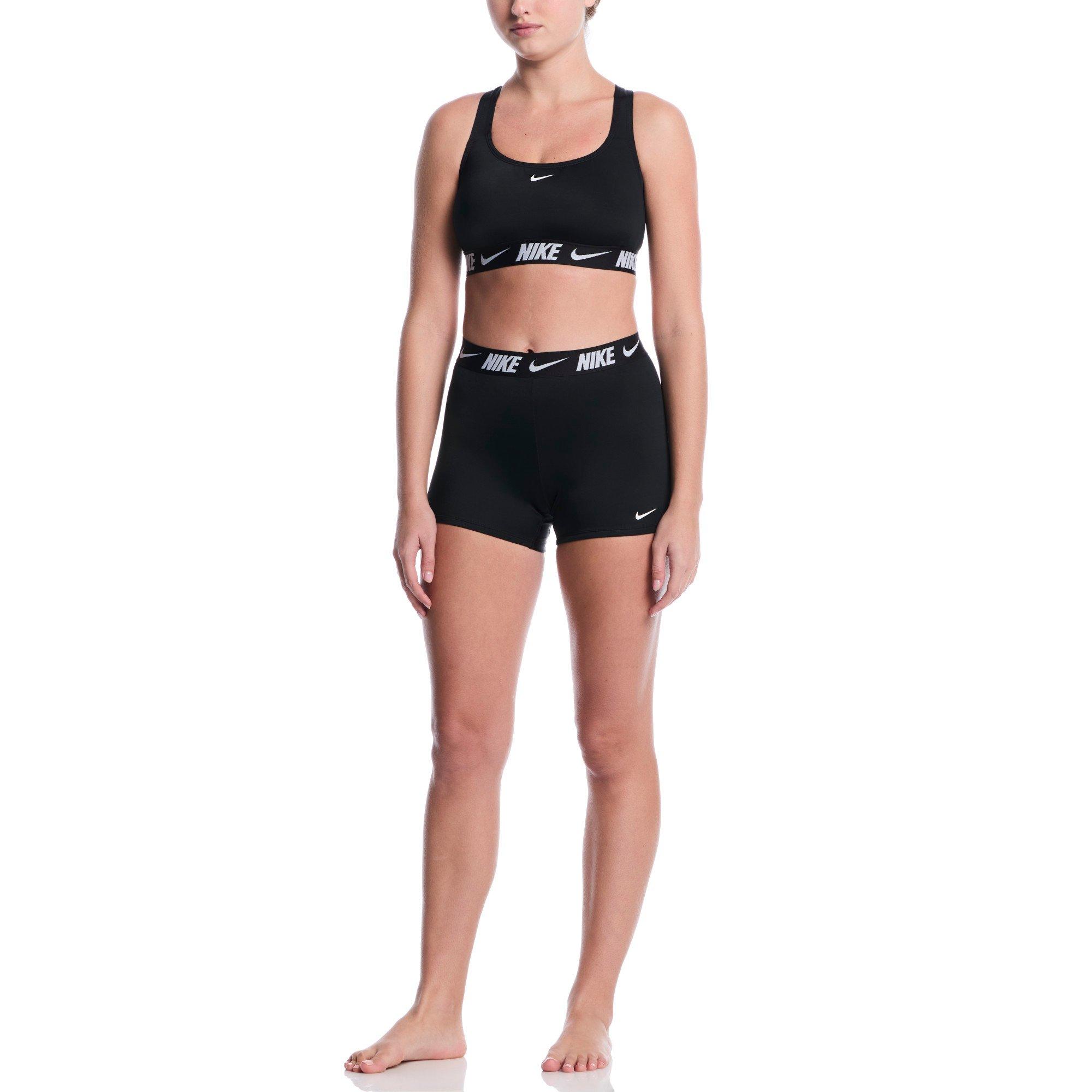 Nike Women's Swim Logo Tape Kickshort - BLACK Thumbnail View 4