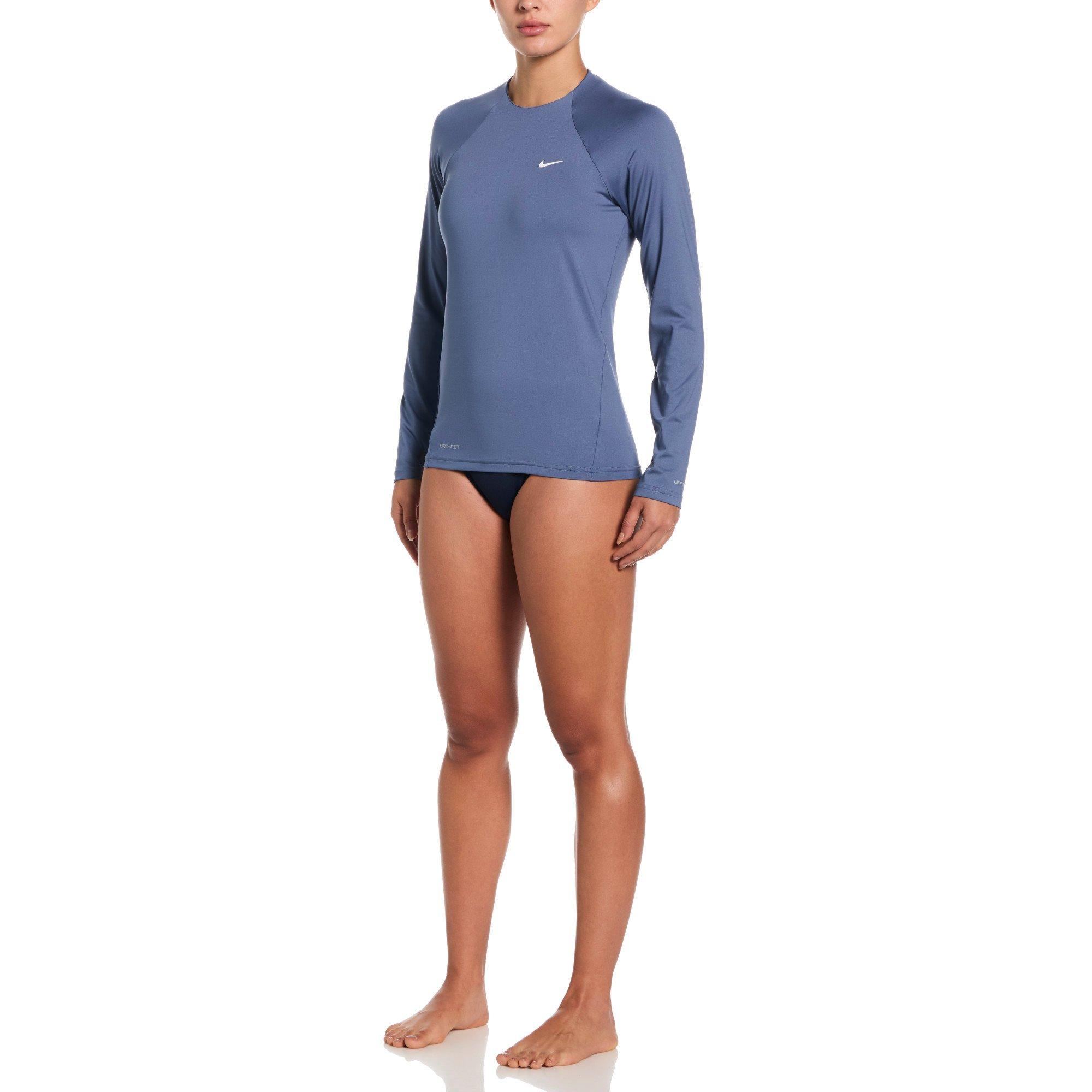 Nike Women's Swim Hydroguard Dri-FIT UV Long Sleeve Swim Top - SLATE Thumbnail View 6