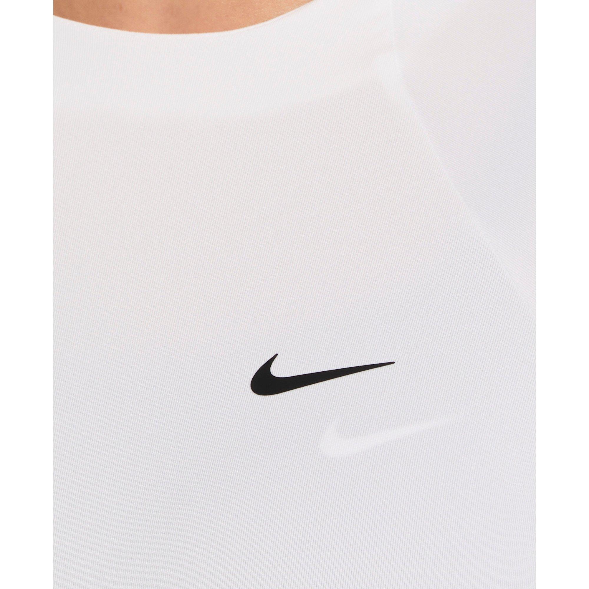 Nike Women's Swim Hydroguard Dri-FIT UV Long Sleeve Swim Top - WHITE Thumbnail View 3
