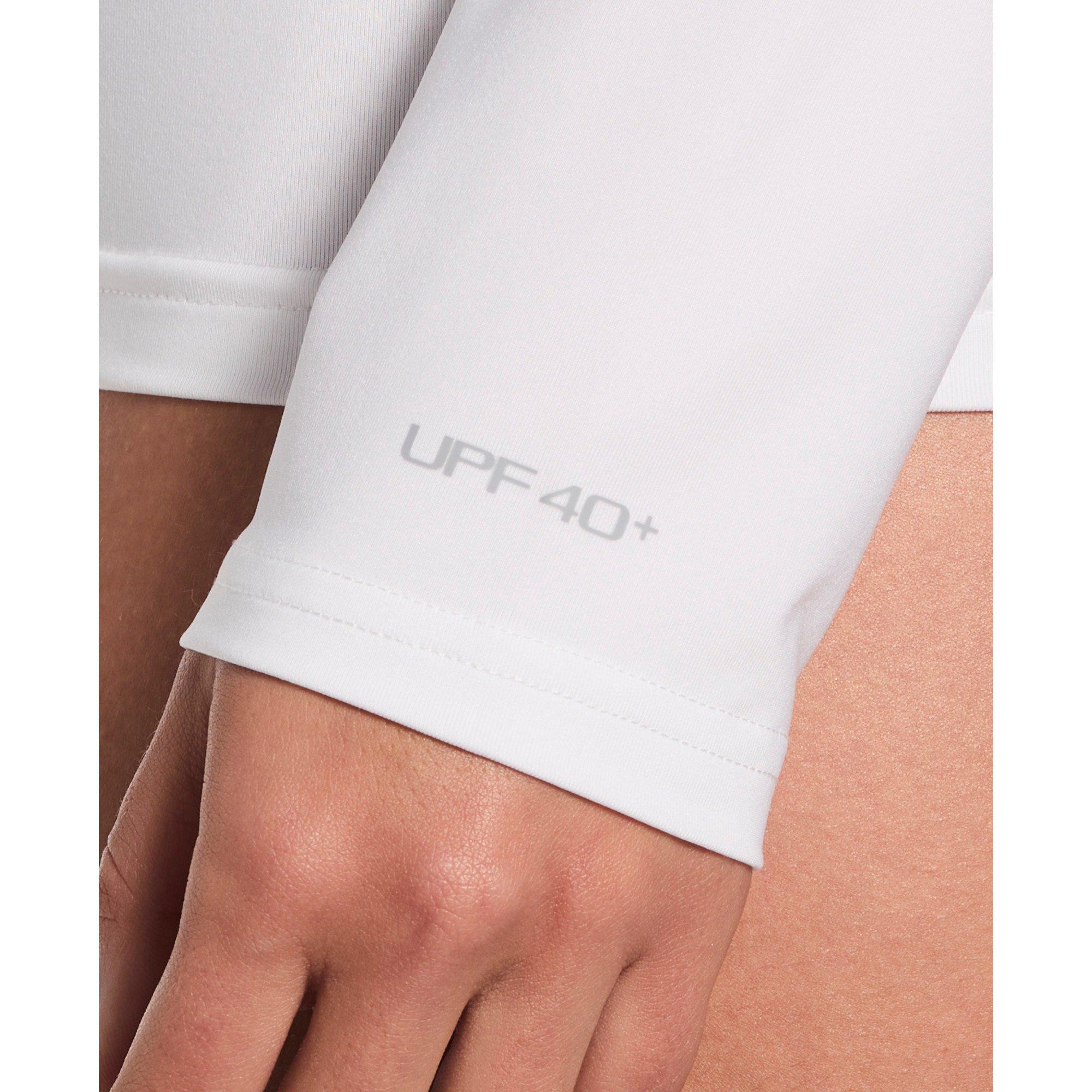 Nike Women's Swim Hydroguard Dri-FIT UV Long Sleeve Swim Top - WHITE Thumbnail View 4
