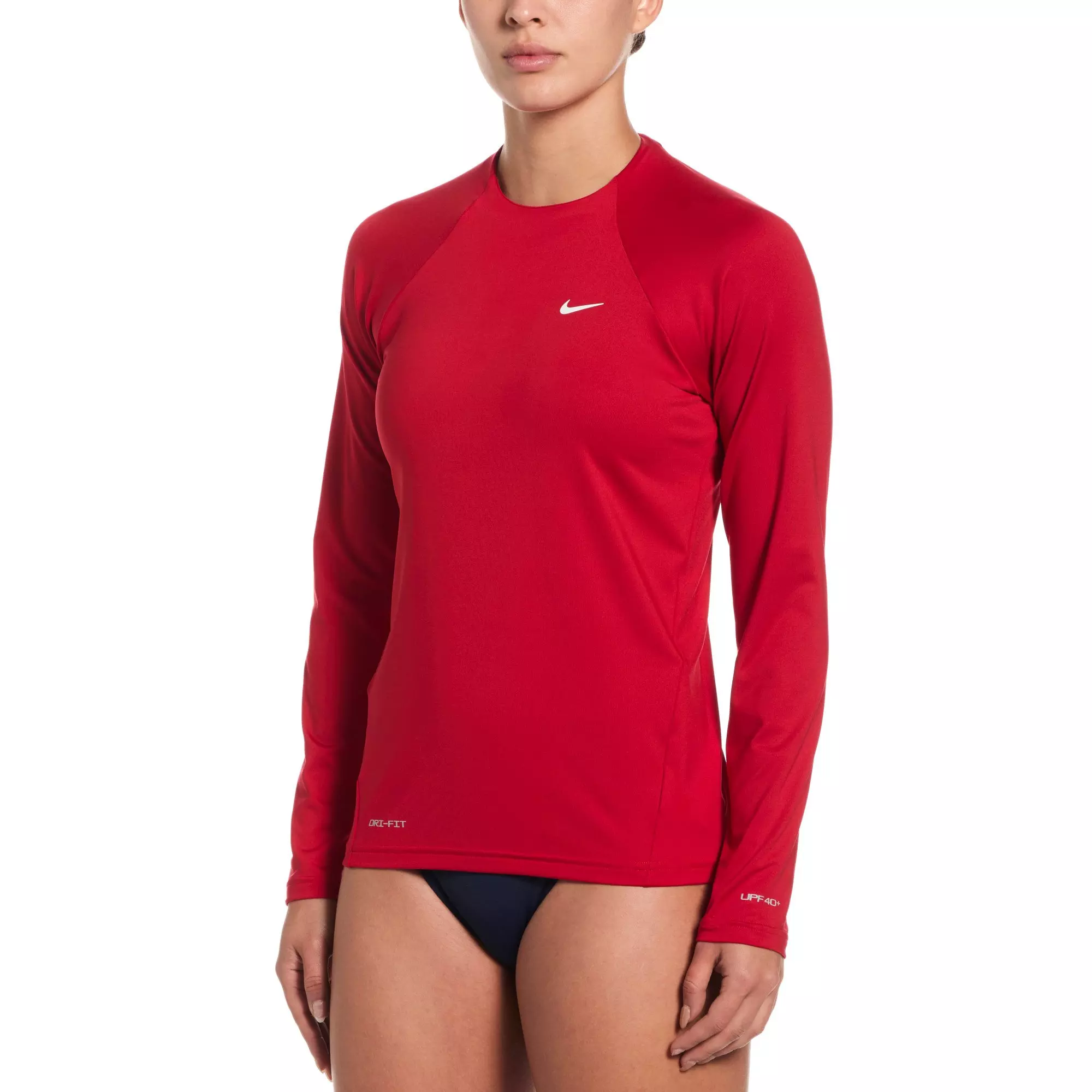Nike Women's Swim Hydroguard Dri-FIT UV Long Sleeve Swim Top - RED