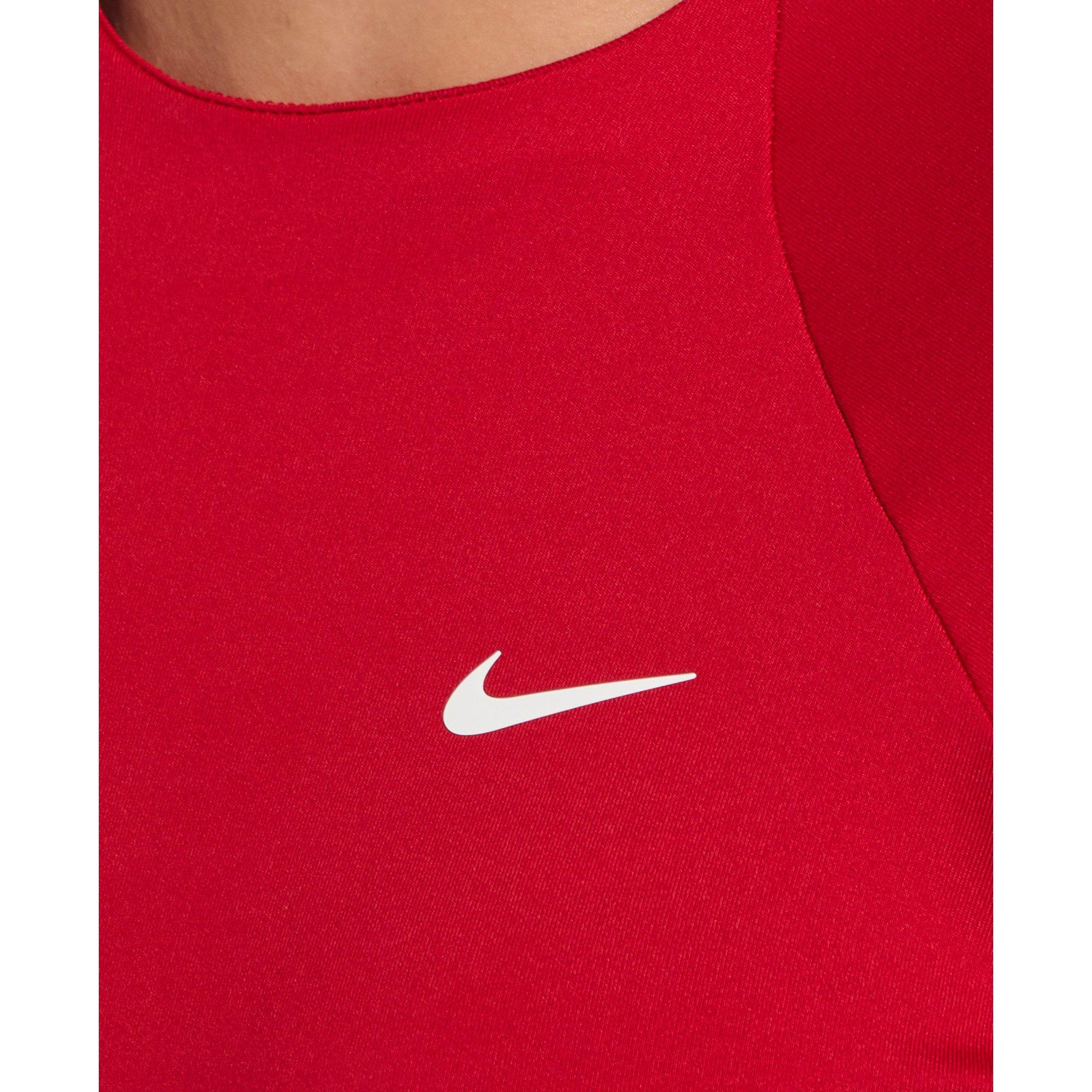 Nike Women's Swim Hydroguard Dri-FIT UV Long Sleeve Swim Top - RED Thumbnail View 3
