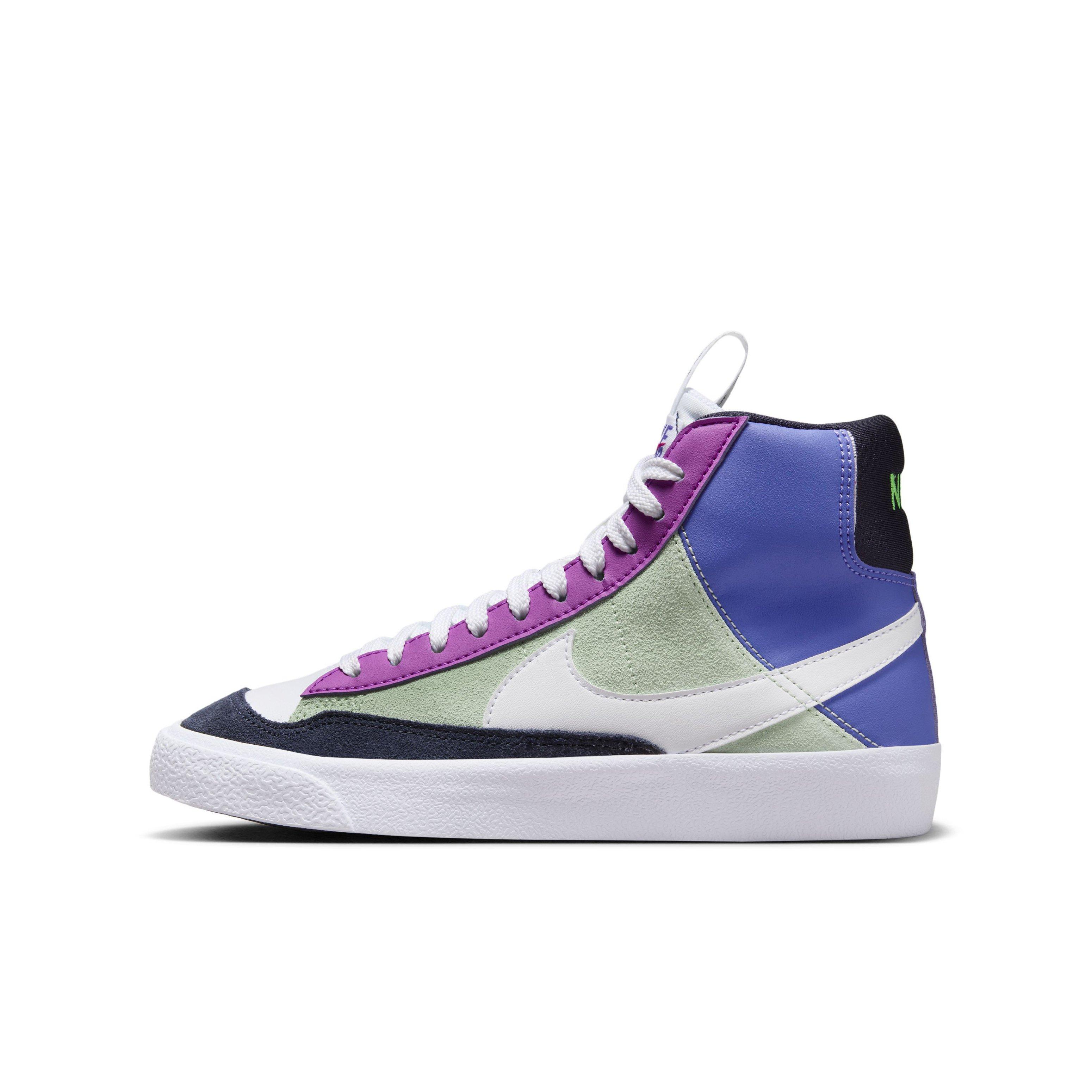 Nike Blazer Mid '77 "Light Ultramarine/Honeydew/Fuchsia Dream/White" Grade School Girls' Shoe - LT ULTRAMARINE/HONEYDEW/FUCHSIA/WHITE Thumbnail View 2