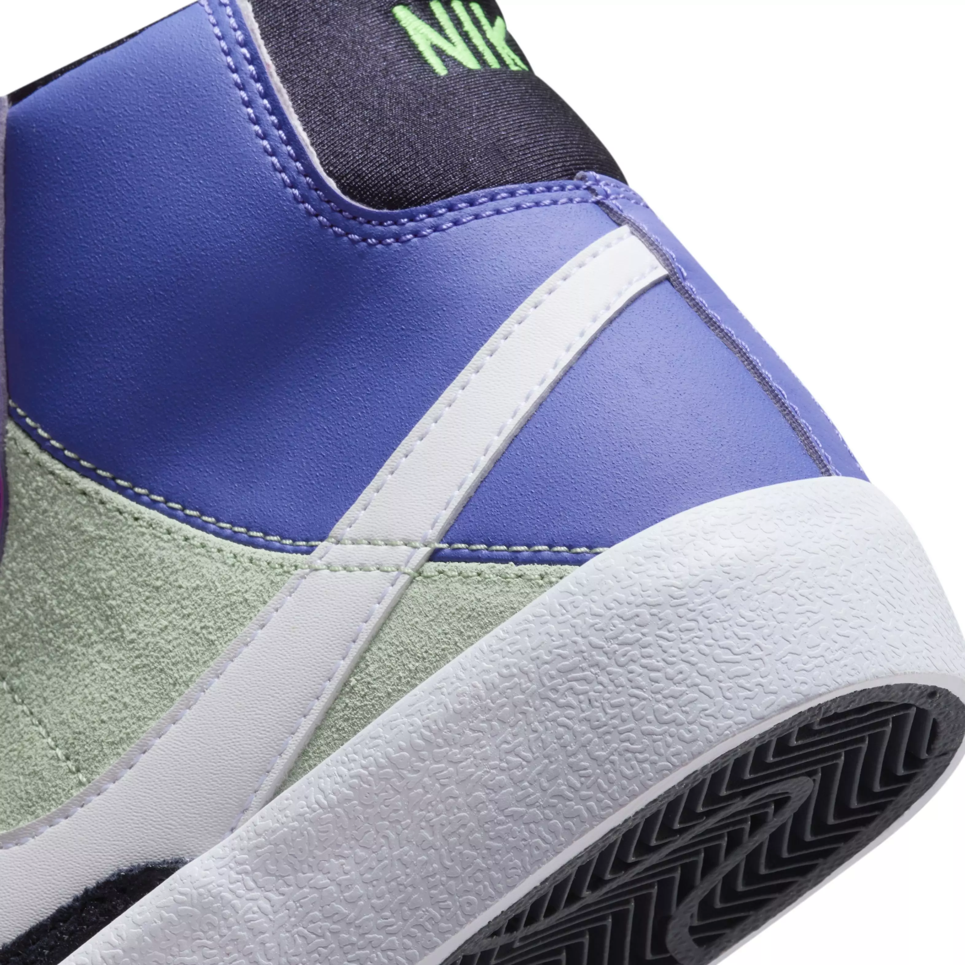 Nike Blazer Mid '77 "Light Ultramarine/Honeydew/Fuchsia Dream/White" Grade School Girls' Shoe - LT ULTRAMARINE/HONEYDEW/FUCHSIA/WHITE