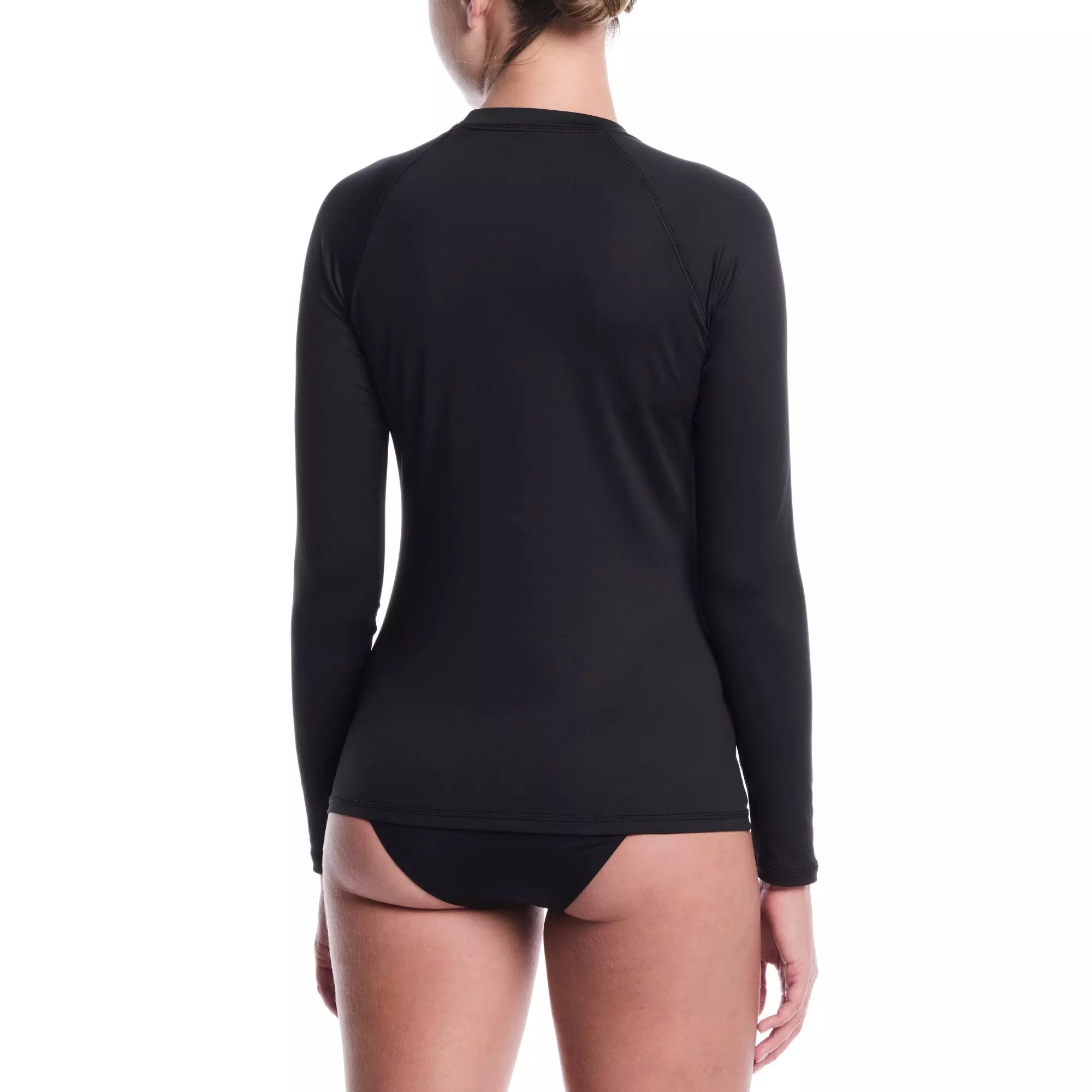 Nike Women's Swim Dri-FIT UV Hydroguard Long Sleeve Swim Top - BLACK