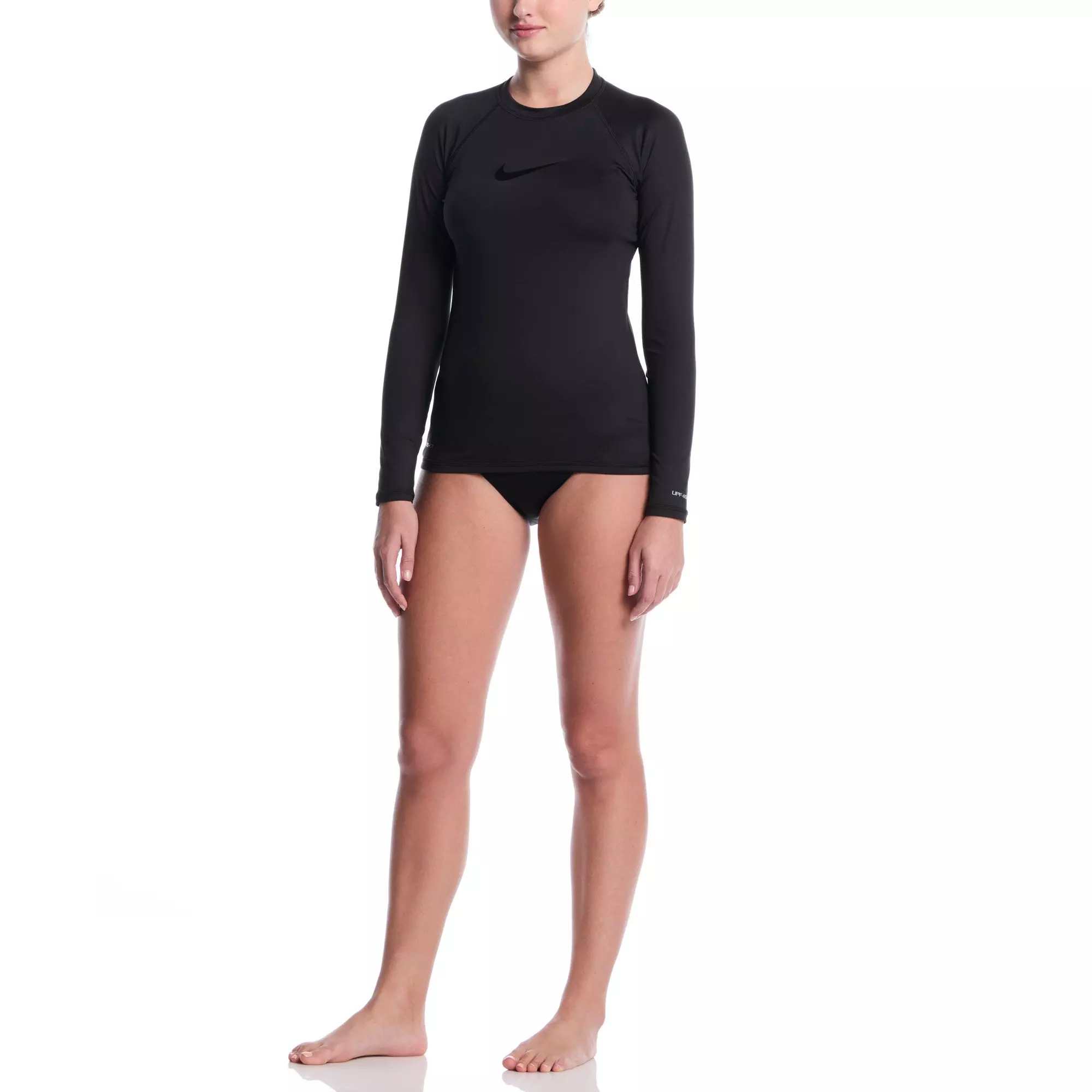 Nike Women's Swim Dri-FIT UV Hydroguard Long Sleeve Swim Top - BLACK