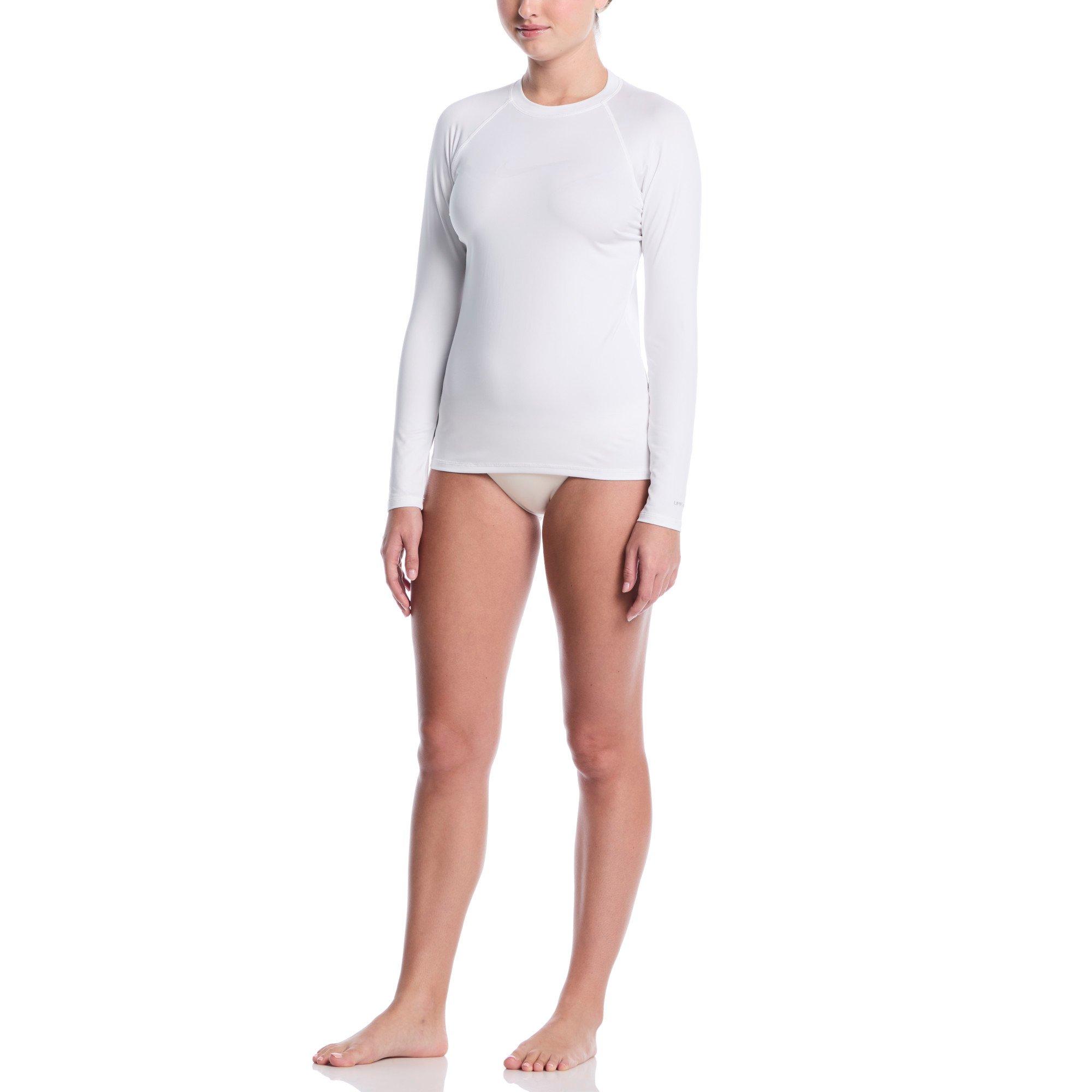 Nike Women's Swim Dri-FIT UV Hydroguard Long Sleeve Swim Top - WHITE Thumbnail View 6