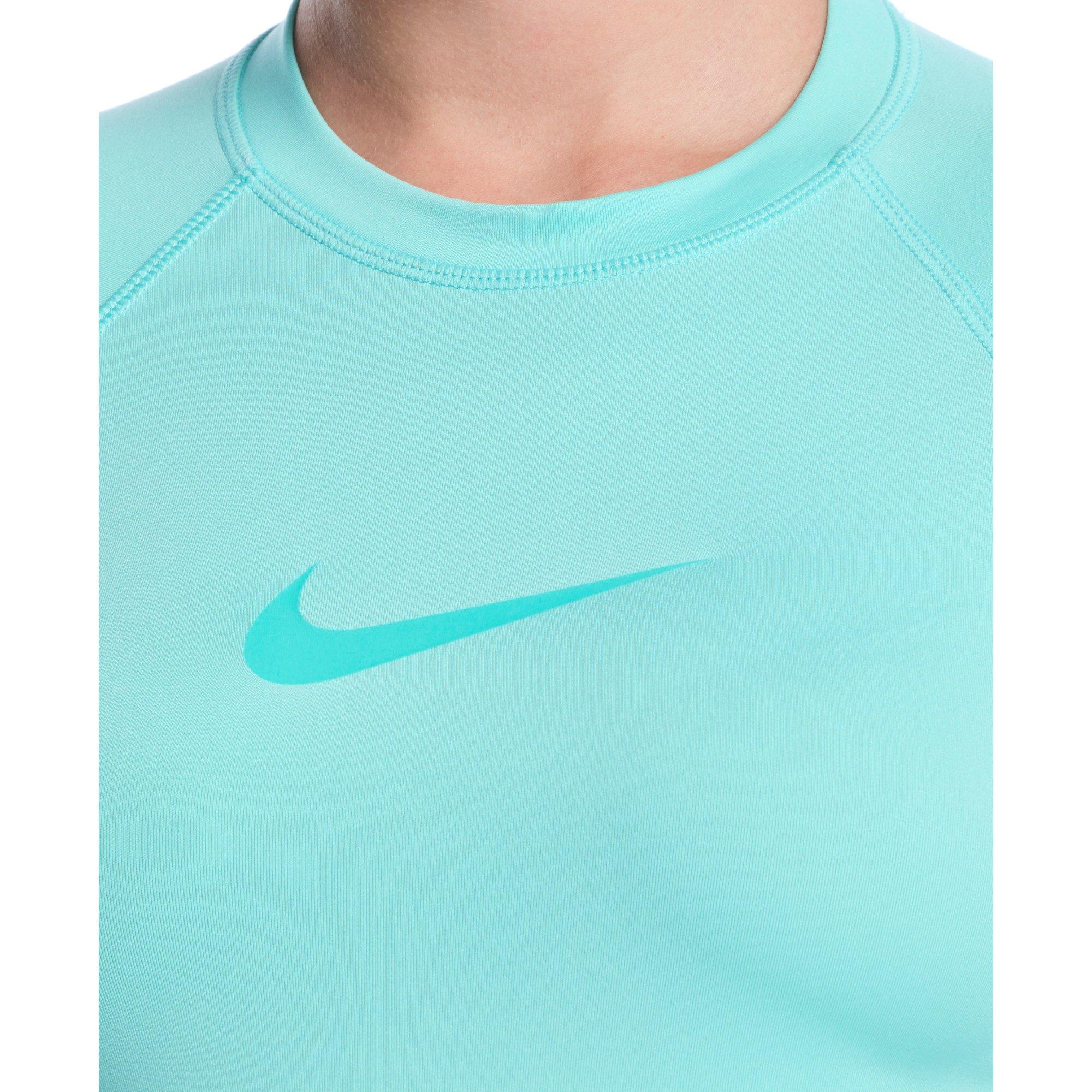 Nike Women's Swim Dri-FIT UV Hydroguard Long Sleeve Swim Top - TURQUOISE Thumbnail View 3