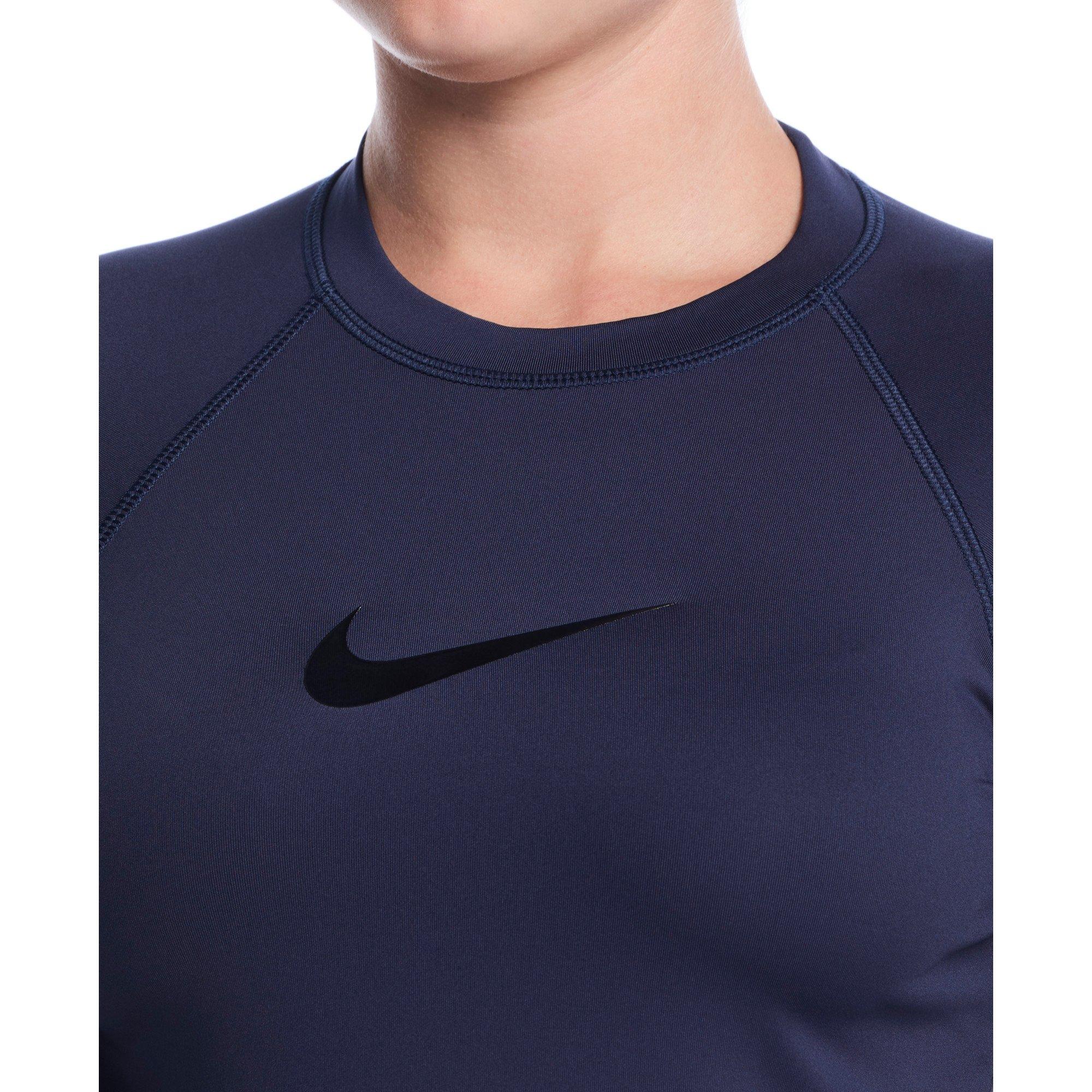 Nike Women's Swim Dri-FIT UV Hydroguard Long Sleeve Swim Top - NAVY Thumbnail View 3